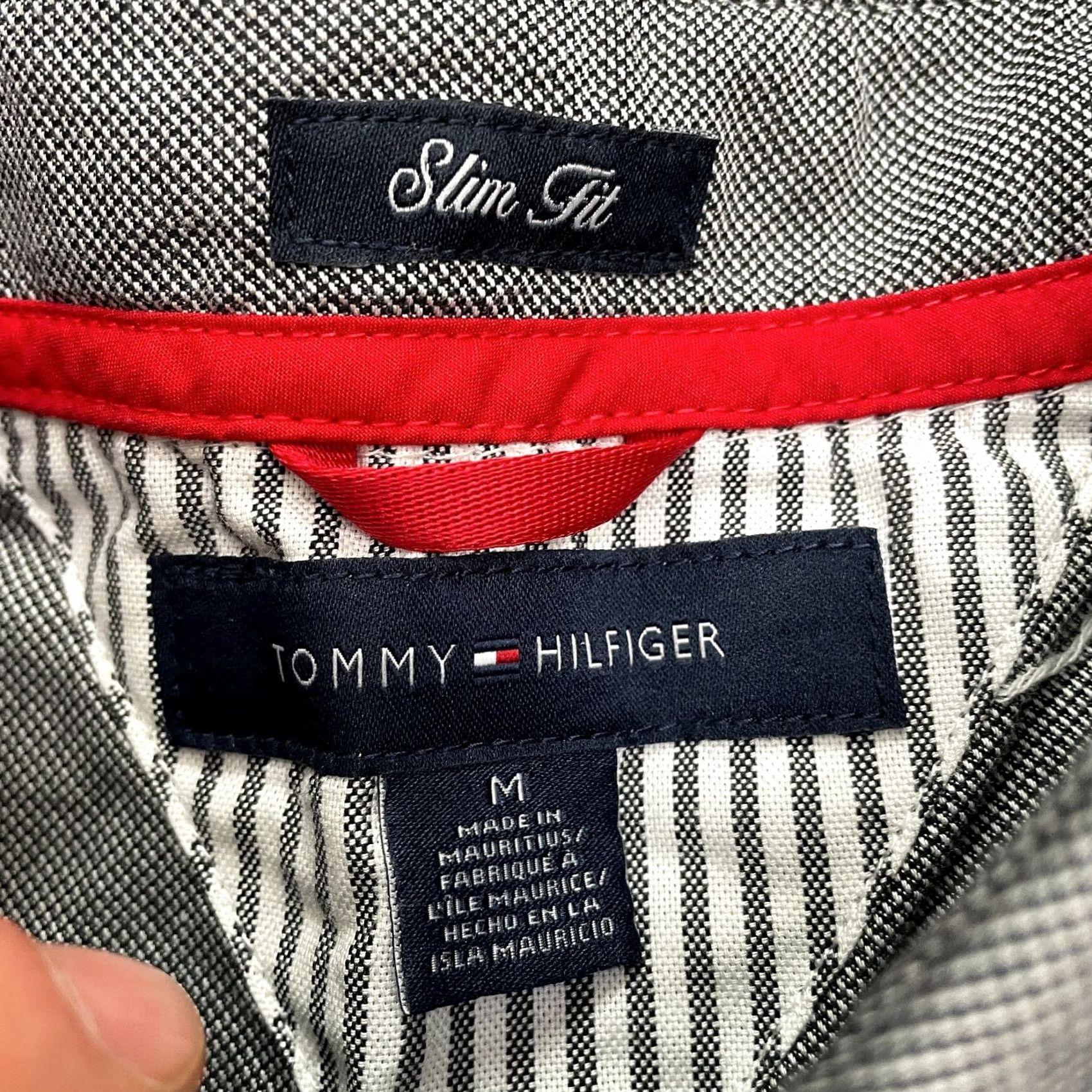 Tommy Hilfiger Tommy Hilfiger Slim Fit Shirt Mens M Dark Gray Short Sleeve Cotton Casual Shirt Size US M / EU 48-50 / 2 - 6 Thumbnail