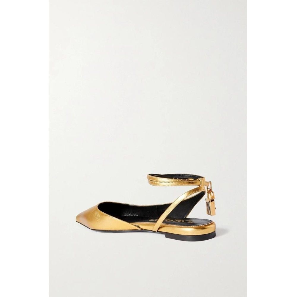 Tom Ford o1loc1c0924 W2963 Ballerinas Flats in Gold Size US 8 / IT 38 - 3 Thumbnail
