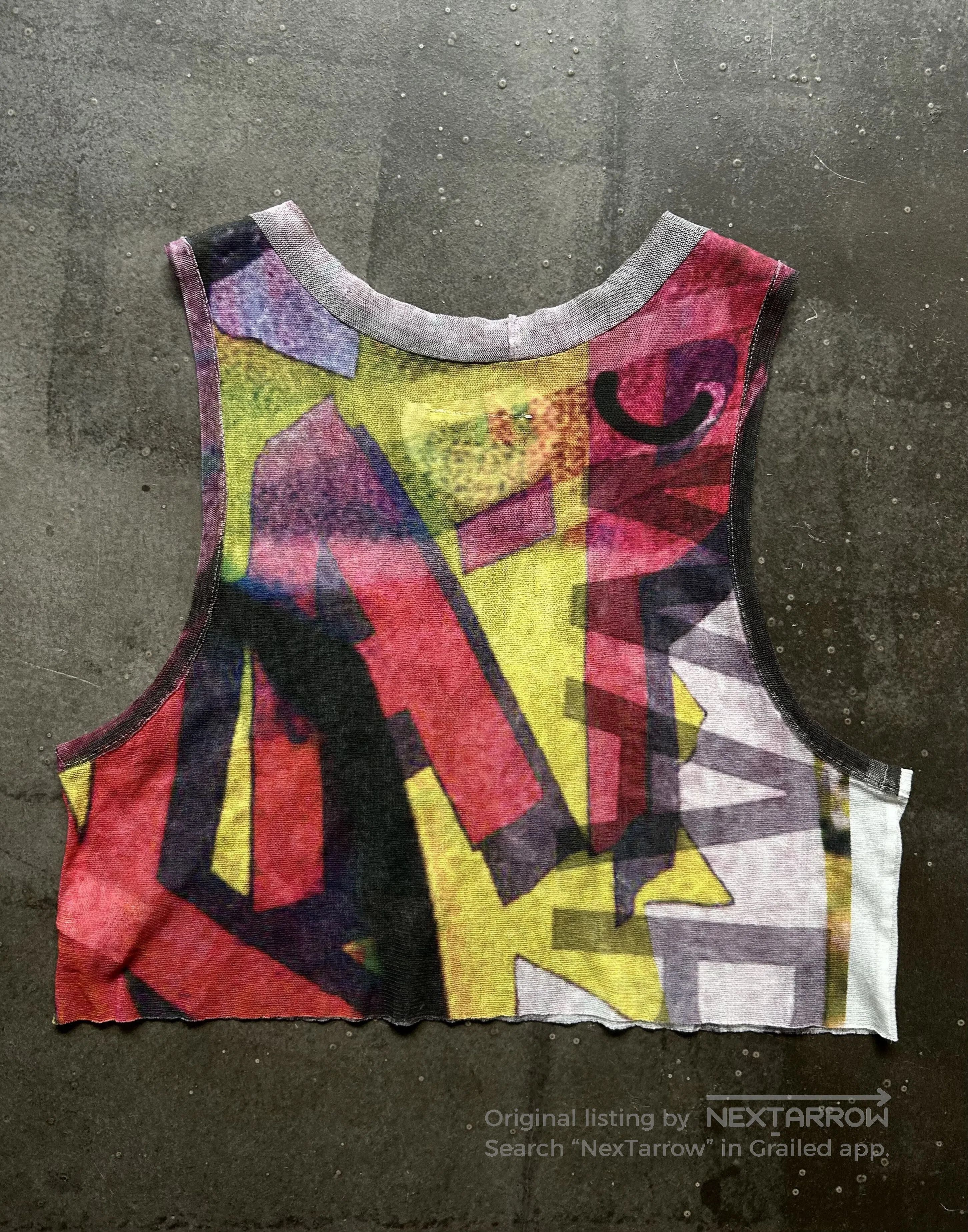 Nozomi Ishiguro graphic crop tank top with slogan. Size M / US 6-8 / IT 42-44 - 5 Thumbnail