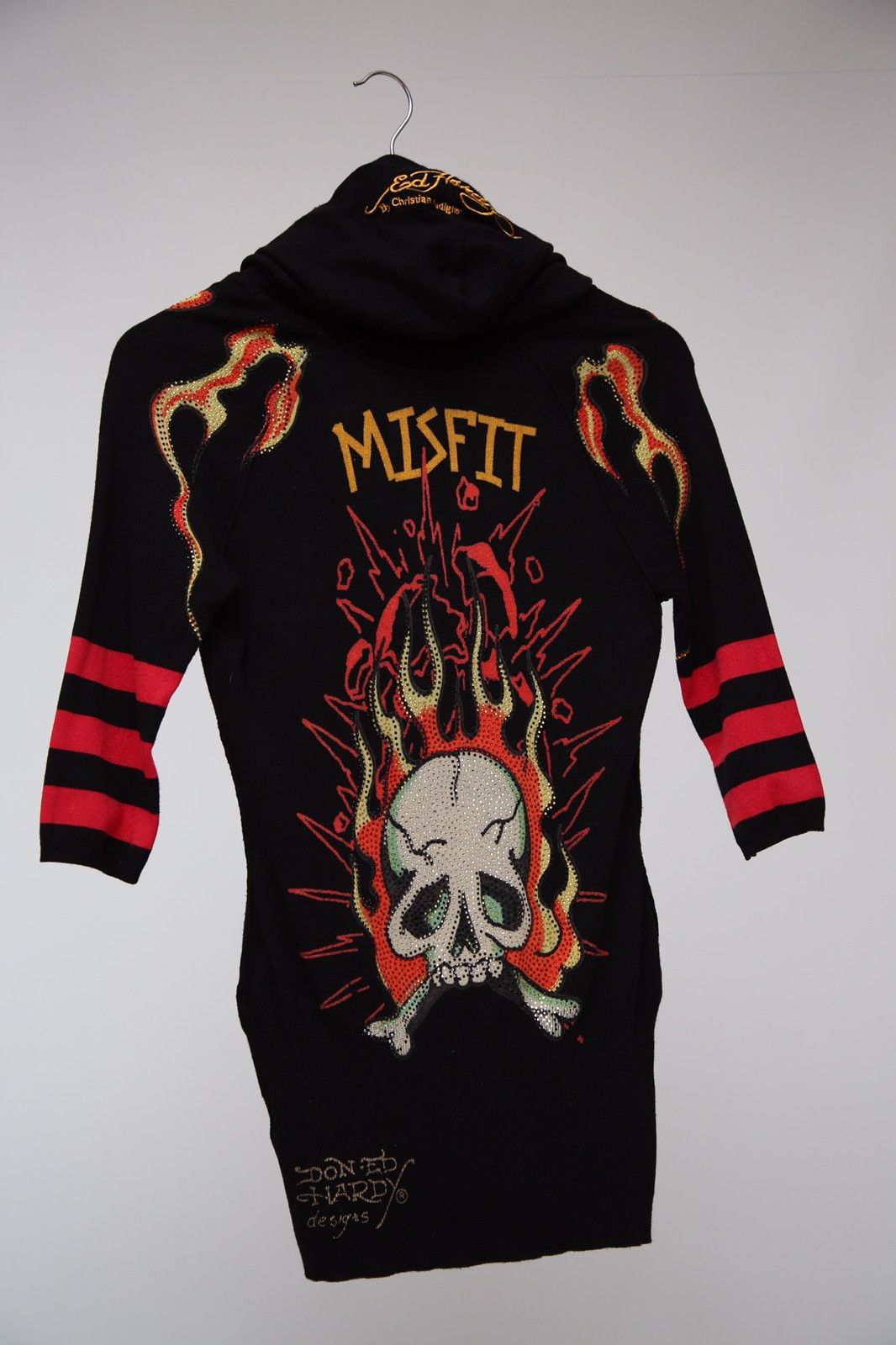 Christian Audigier × Ed Hardy Ed Hardy Dress Hoodie Flames Size XS / US 0-2 / IT 36-38 - 4 Thumbnail