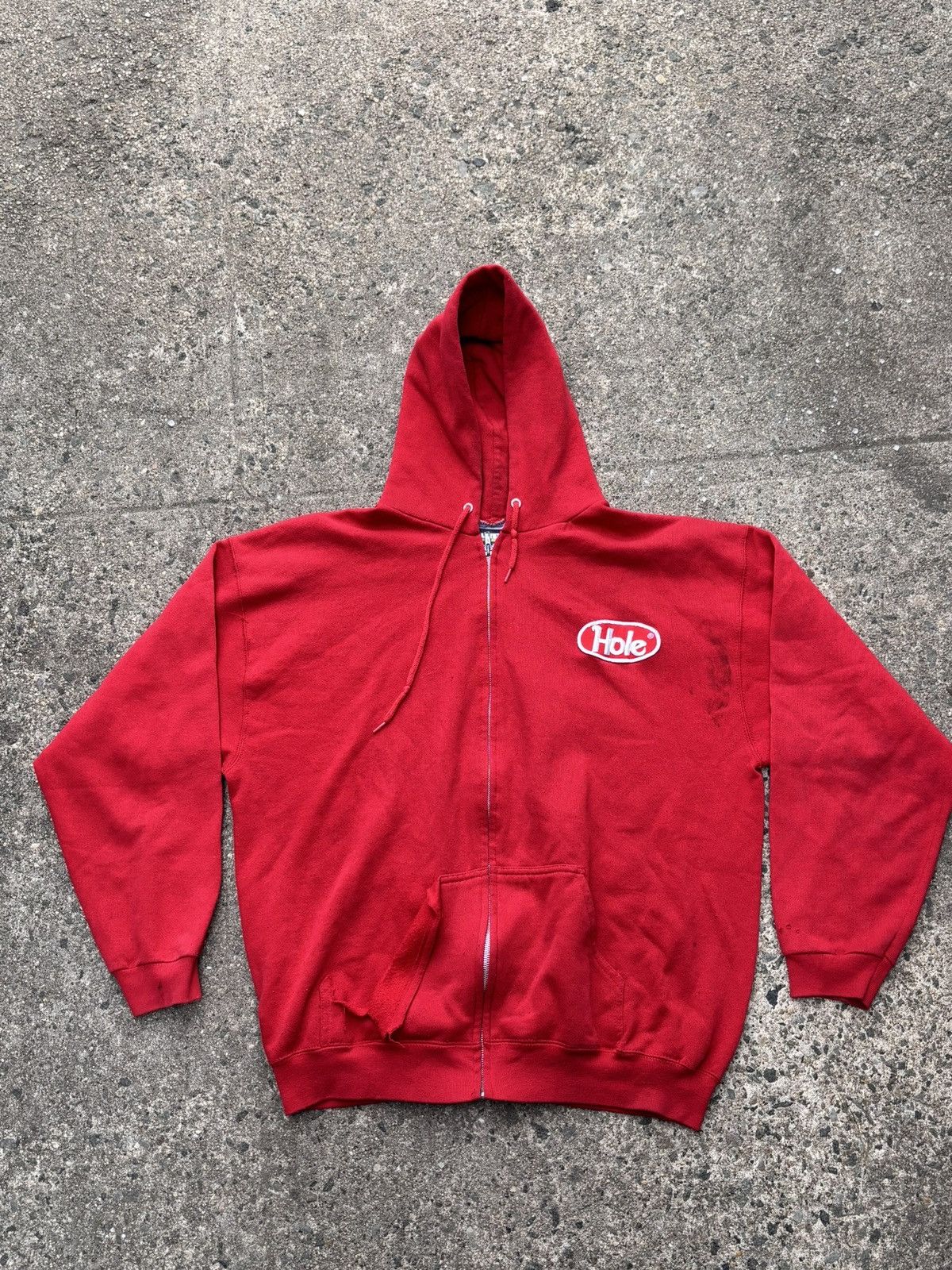 Tultex Vintage 90s Hole band Zip Up Hoodie Size US XL / EU 56 / 4 - 1 Thumbnail