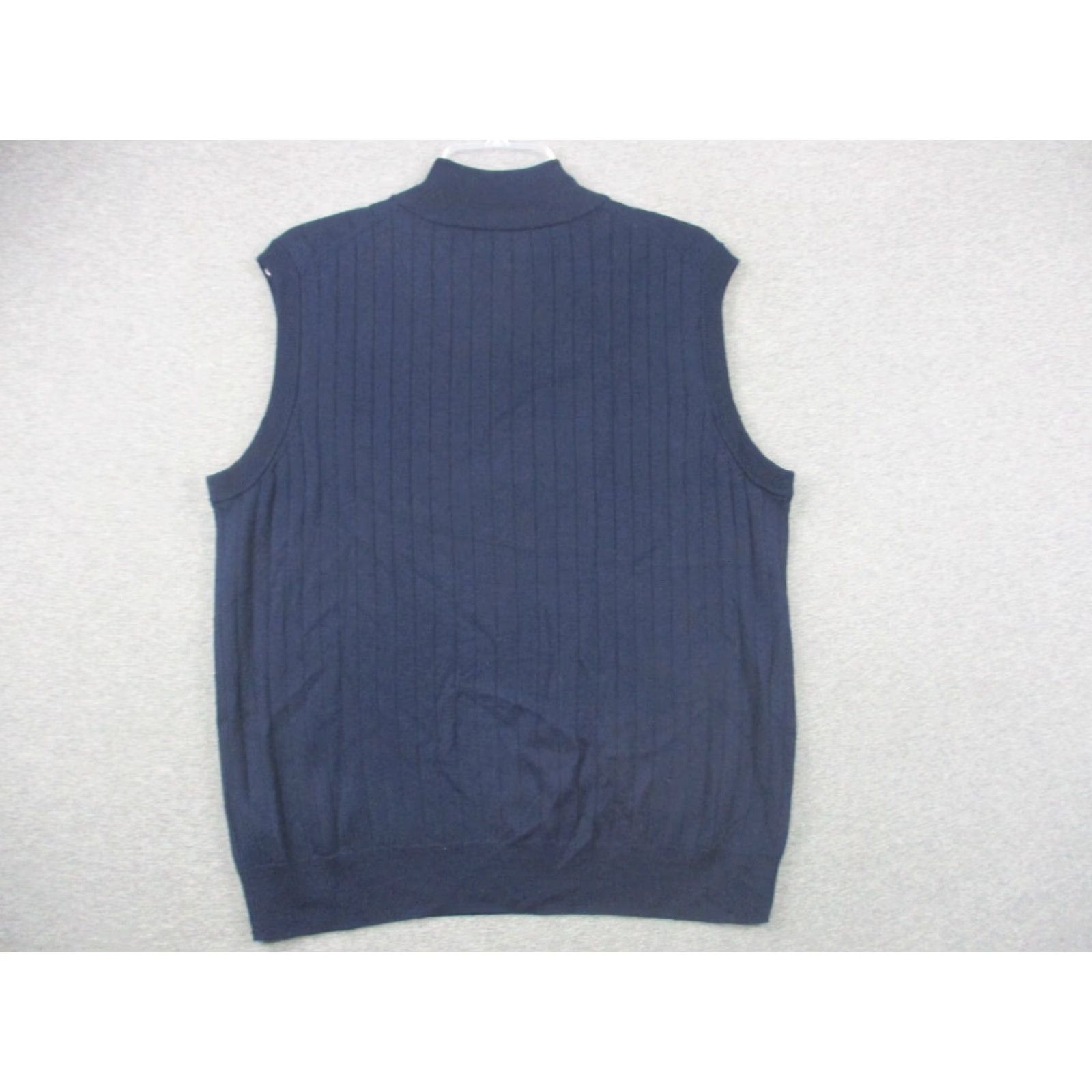 Brooks Brothers Brooks Brothers Wool Sweater Vest Ribbed Medium Navy 1/4 Zip Golf Wool Vest Navy 90s Mens M Size US M / EU 48-50 / 2 - 7 Thumbnail