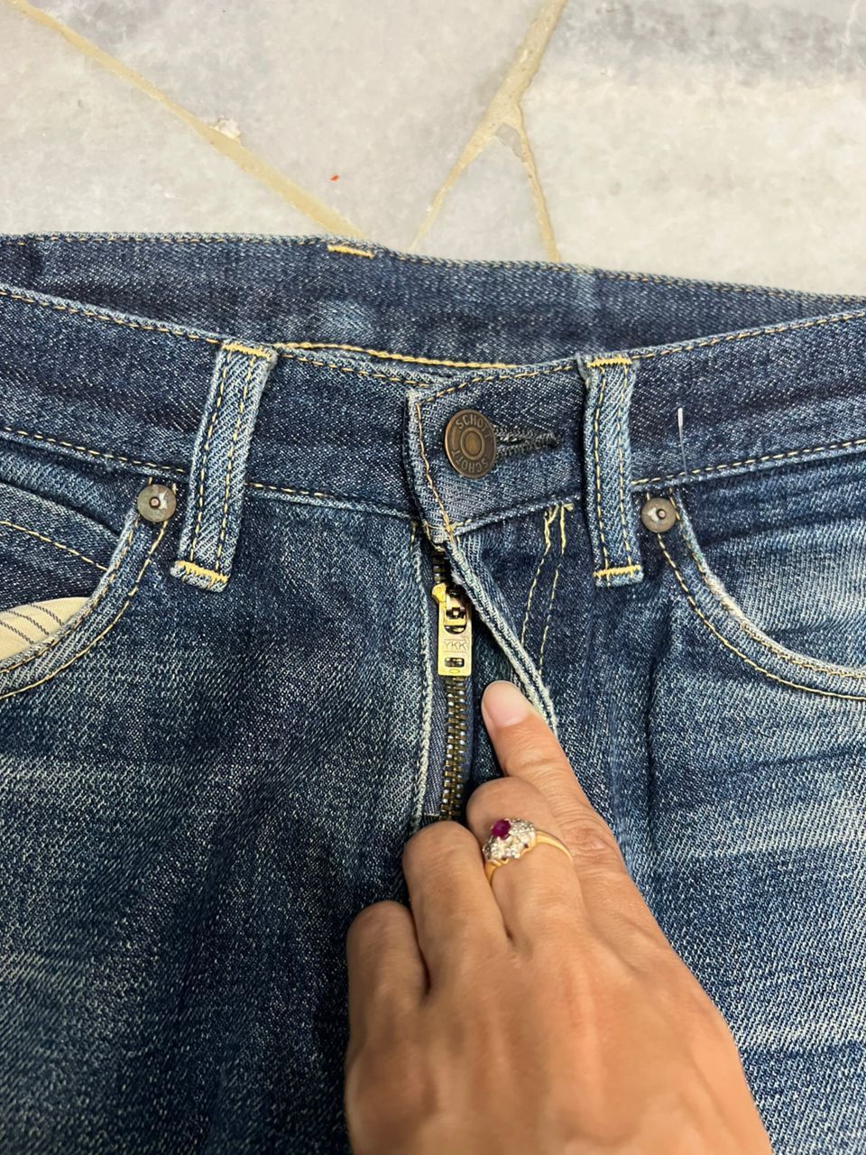Schott Schott Perfecto Distressed Selvedge Denim Size US 31 - 2 Thumbnail