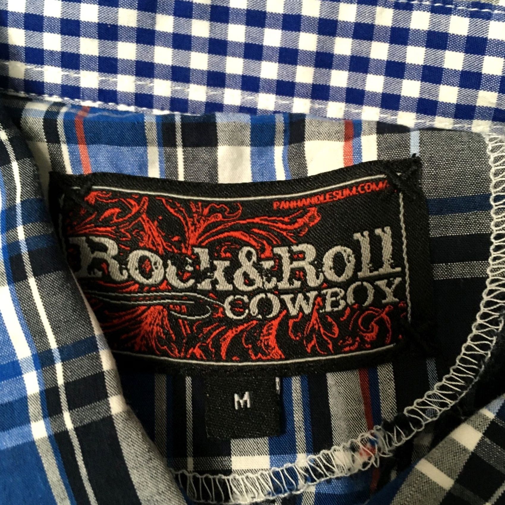 Vintage Rock & Roll Cowboy Plaid Western Shirt M Blue Long Sleeve Pearl Snap Men's Size US M / EU 48-50 / 2 - 3 Thumbnail