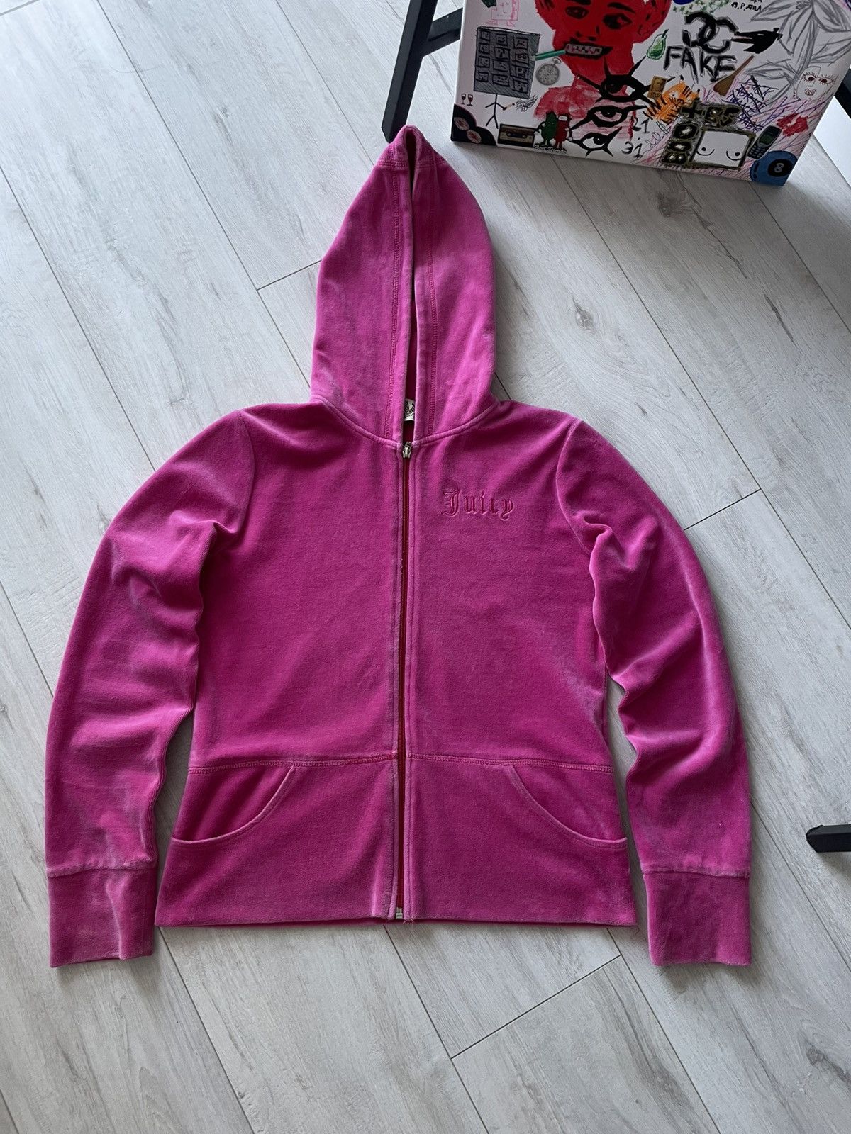 Juicy Couture Vintage 00’s Juicy Couture Pink Y2K Zip Hoodie Big Logo RARE Size XL / US 12-14 / IT 48-50 - 5 Thumbnail