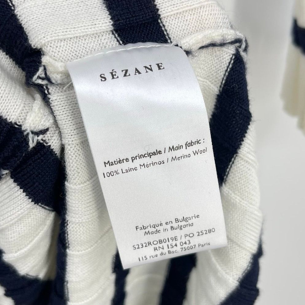 Sezane Sezane | Katrina Dress Ecru Navy Striped Sweater Dress XL Size XL / US 12-14 / IT 48-50 - 11 Thumbnail