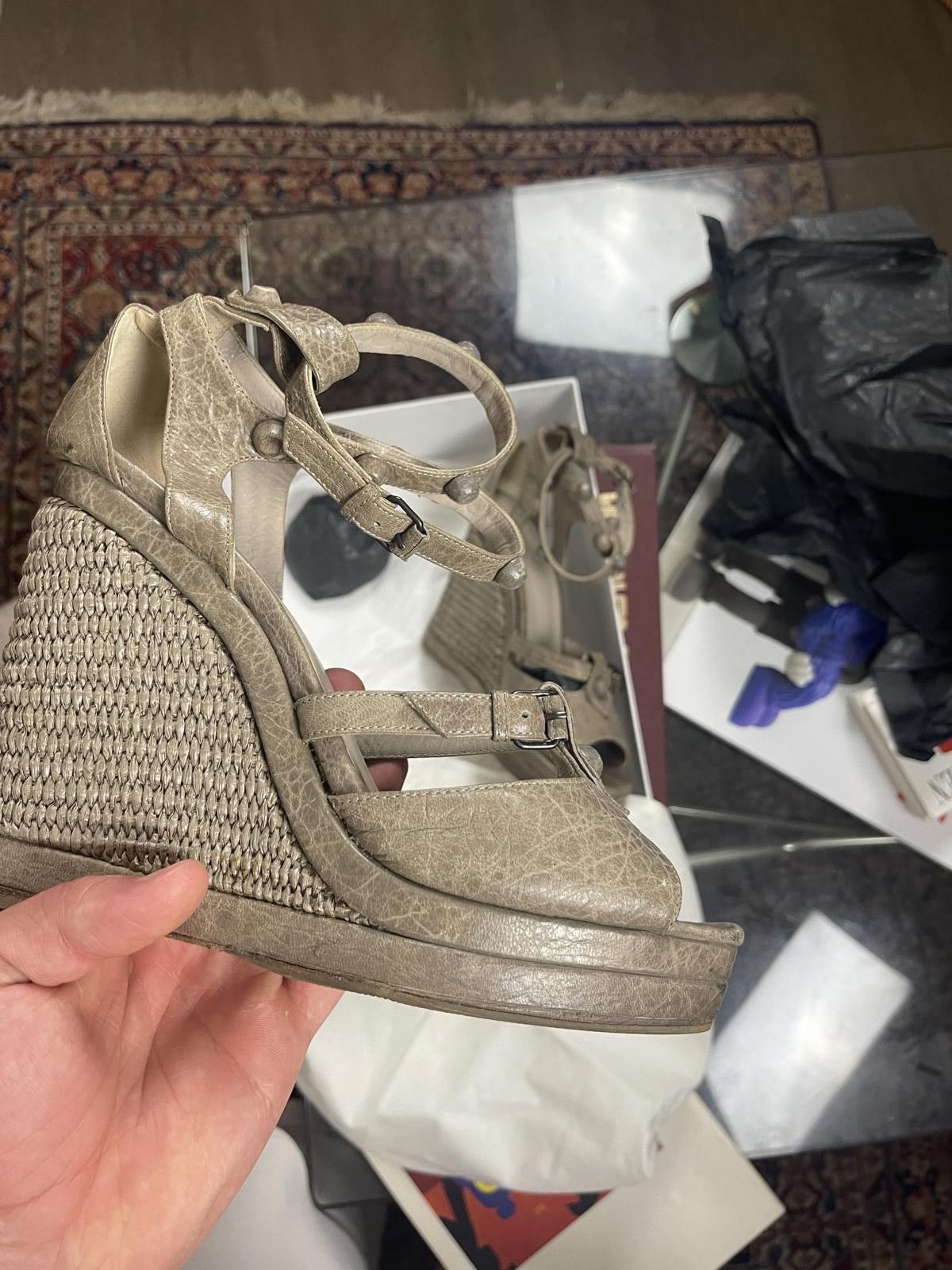 Balenciaga Balenciaga - 37 Beige Wedge Espadrille Sandals Size US 7.5 / IT 37.5 - 6 Thumbnail