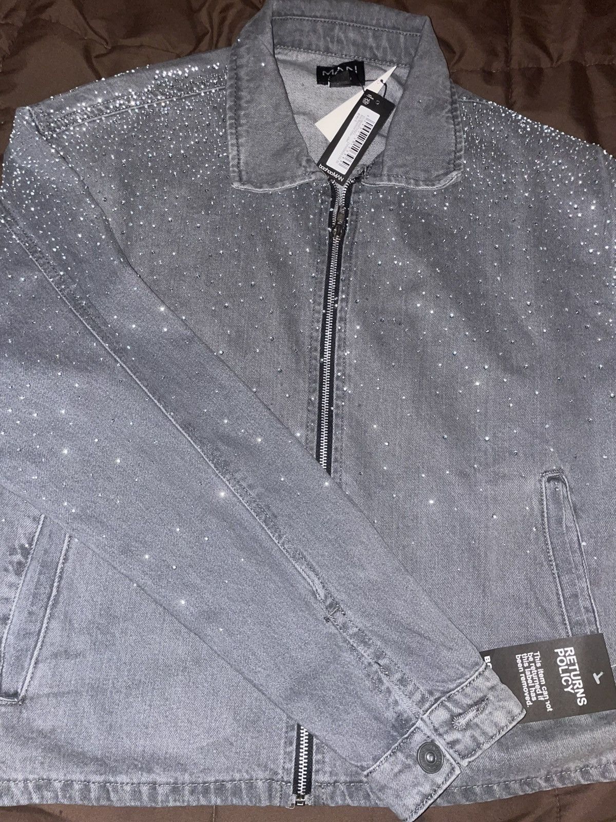 Boohoo BOOHOO MEN RHINESTONE JACKET Size US S / EU 44-46 / 1 - 1 Thumbnail