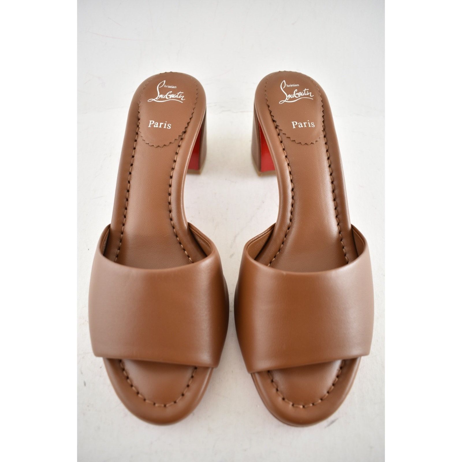 Christian Louboutin Christian Louboutin Jane Mule 55 Cuoio Low Block Heel 39.5 Size US 9.5 / IT 39.5 - 5 Thumbnail