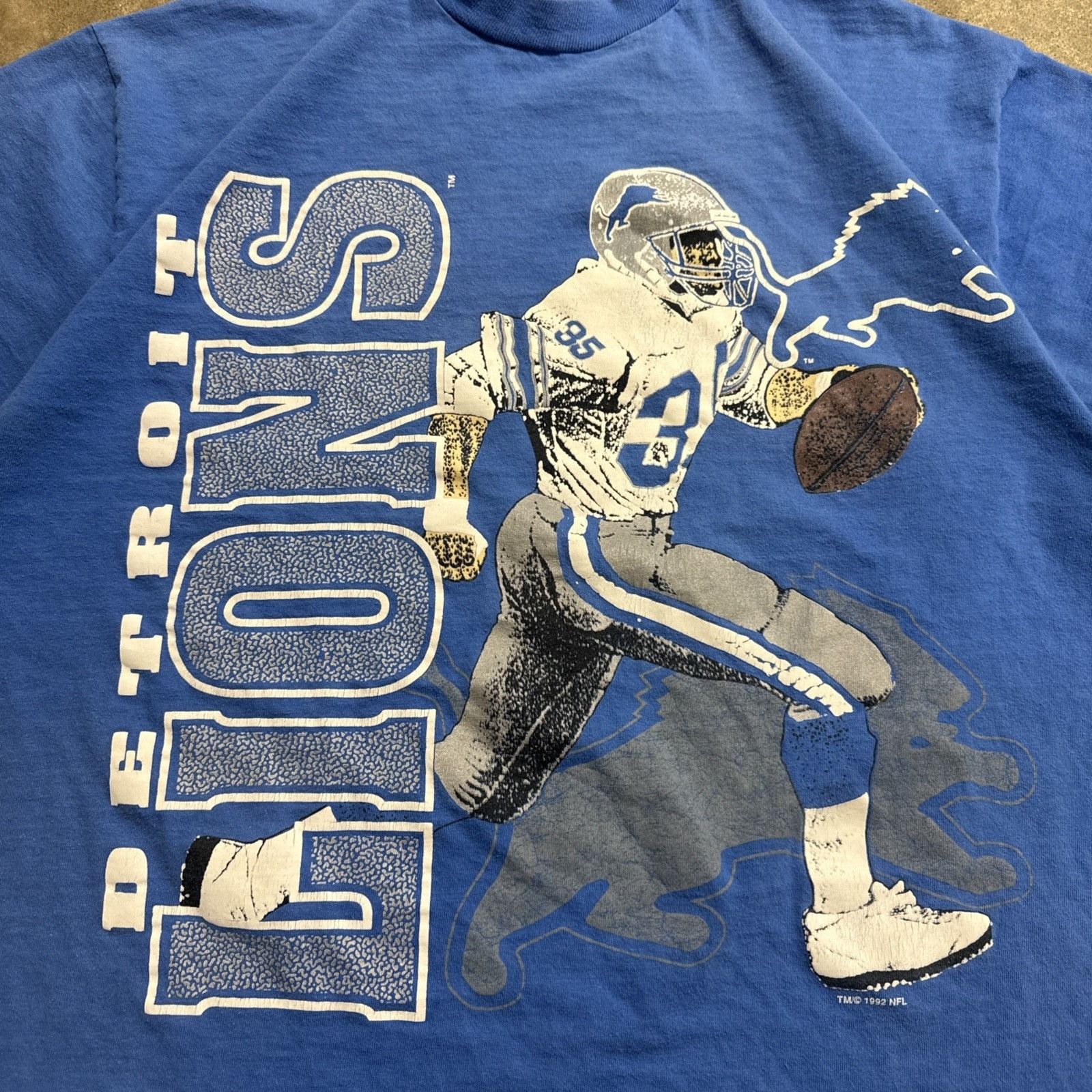 NFL Vintage Detroit Lions Shirt Mens Large Blue 90s Football NFL Size US L / EU 52-54 / 3 - 2 Thumbnail