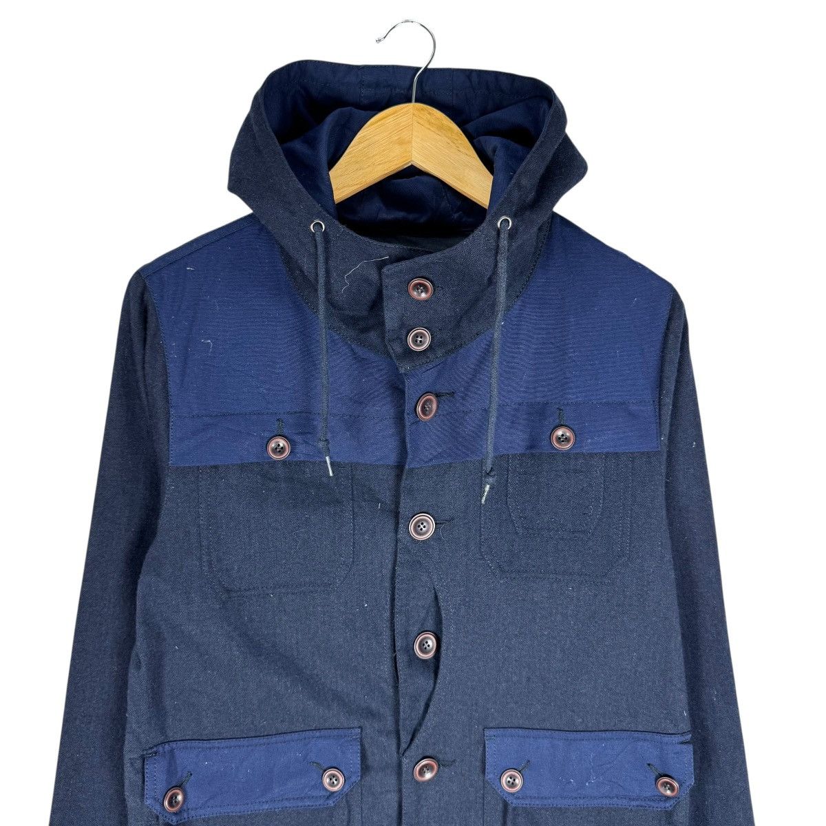 Vintage ☀️HOUSTON HOODIE INDIGO WOOL JACKET Size US M / EU 48-50 / 2 - 2 Thumbnail