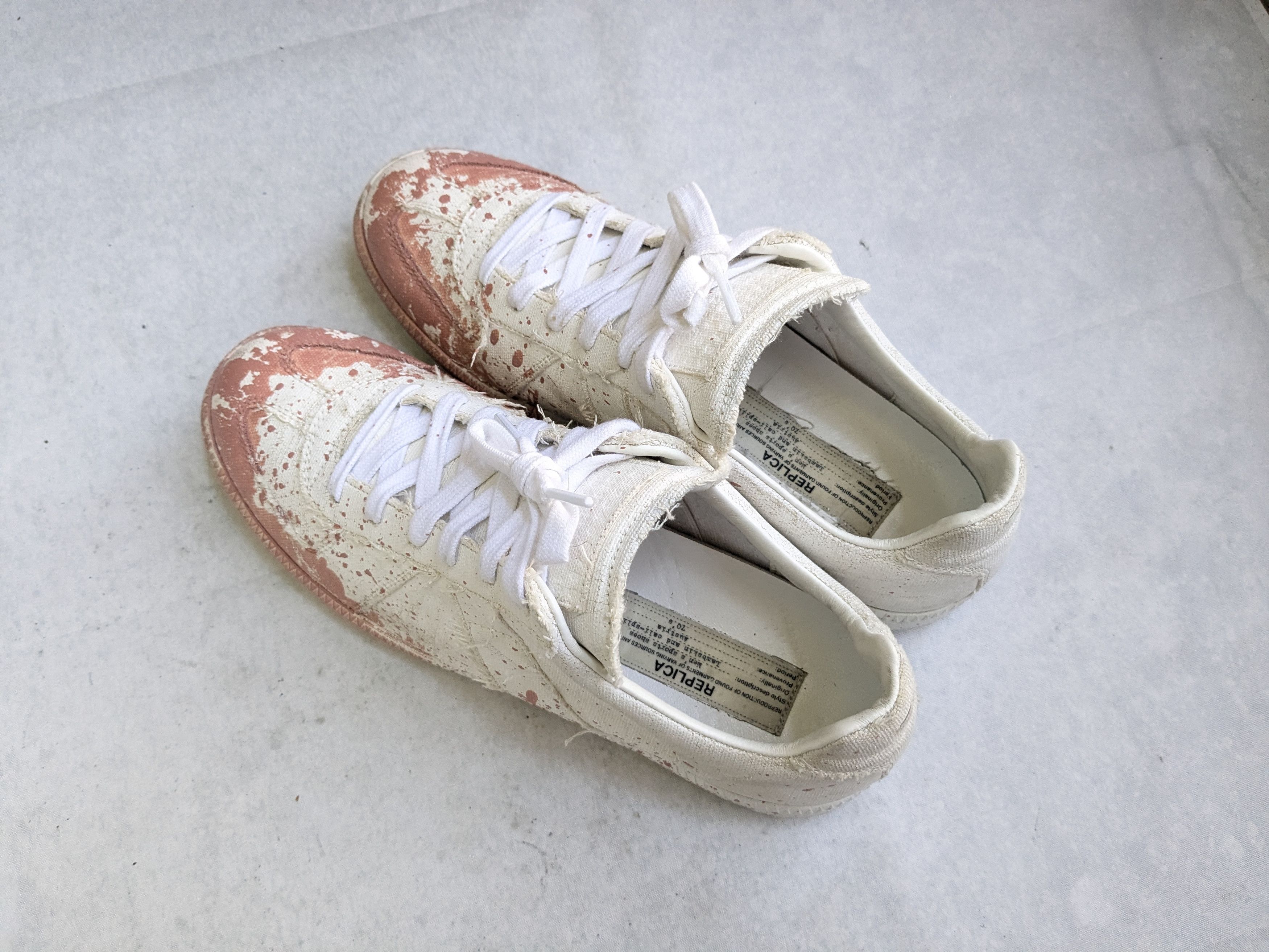 Maison Margiela Maison Margiela Replica GAT White Pink Paint Splatter 8 41 Size US 8 / EU 41 - 11 Thumbnail