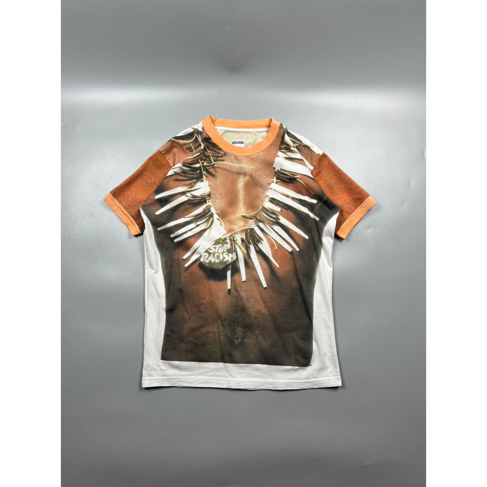 Moschino Moschino Stop Racism Vintage T shirt (Y0875) Size XL / US 12-14 / IT 48-50 - 1 Thumbnail