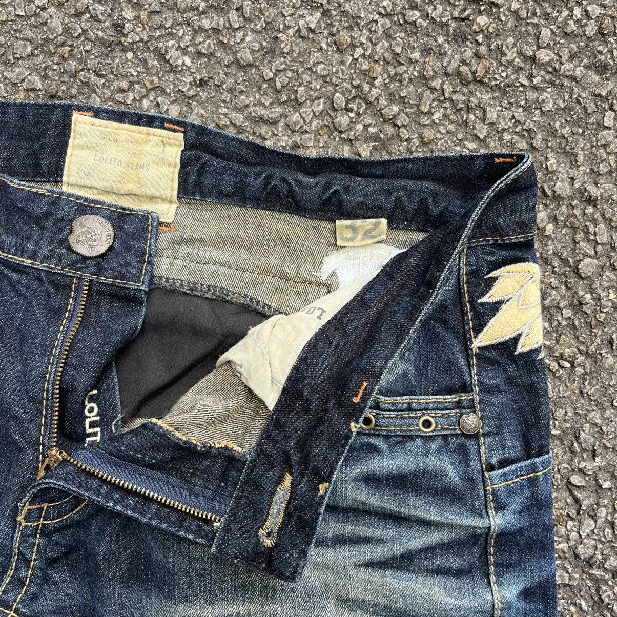 Hysteric Glamour Lolita Jeans Clawmark Wing Styled Low Rise Faded Denim Pants Size US 32 / EU 48 - 8 Thumbnail