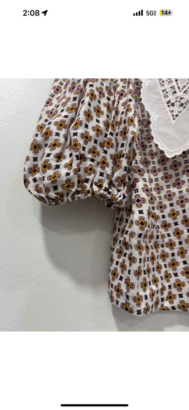 Maje MAJE Cosange Embroidered Collar Printed Linen Shirt size 2 Size XS / US 0-2 / IT 36-38 - 3 Thumbnail