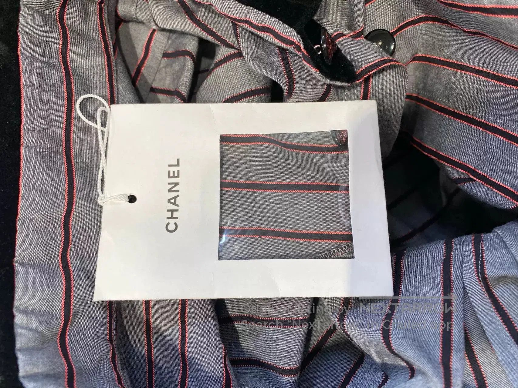 Chanel Chanel 22B Velvet Collar Striped Shirt. Size US XS / EU 42 / 0 - 3 Thumbnail