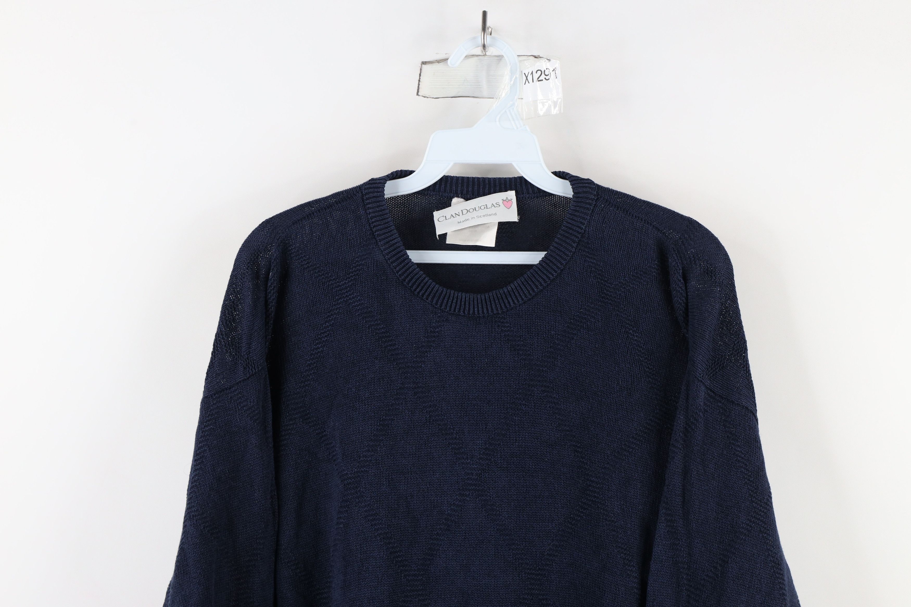 Vintage Vintage 90s Streetwear Linen Silk Blend Knit Sweater Blue Size US M / EU 48-50 / 2 - 2 Thumbnail