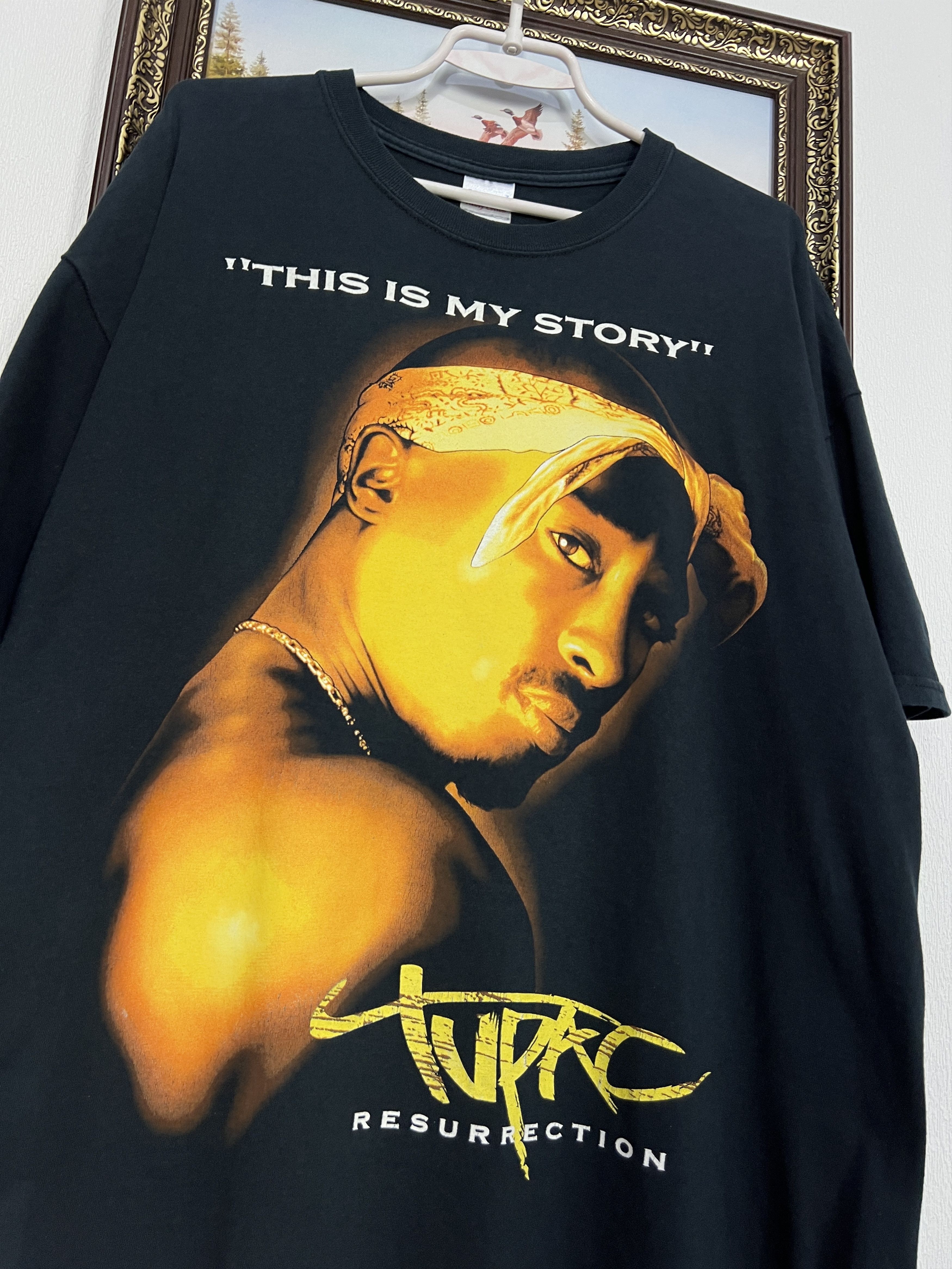 Vintage Rap Tee 2Pac Shirt Hip Hop Tupac Shakur Resurrection Shirt Size US XL / EU 56 / 4 - 4 Thumbnail
