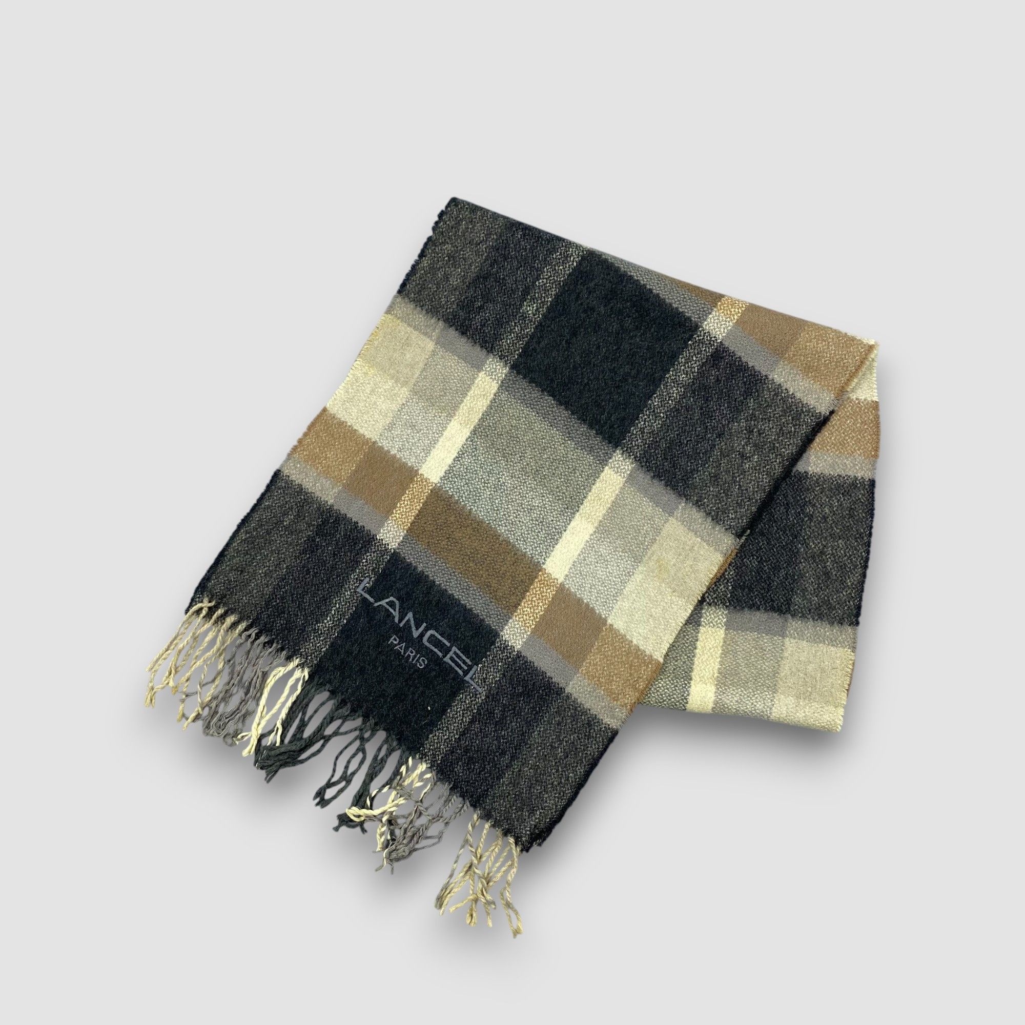 Lancel Vintage Lancel Scarf Muffler Wool Plaid Tartan Scarves Size ONE SIZE - 3 Thumbnail