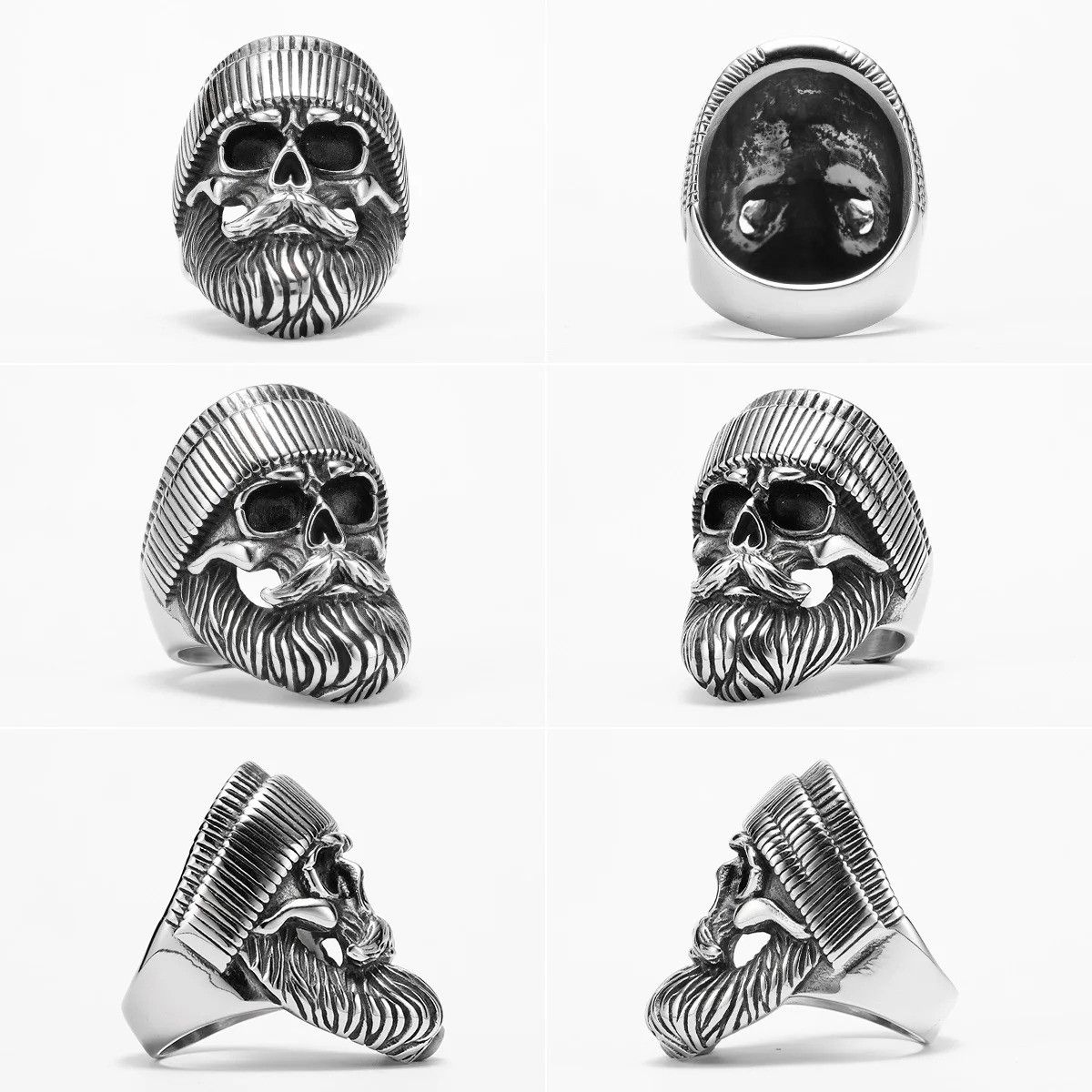 Vintage Hippie Skull Rider Men Ring Size ONE SIZE - 4 Thumbnail