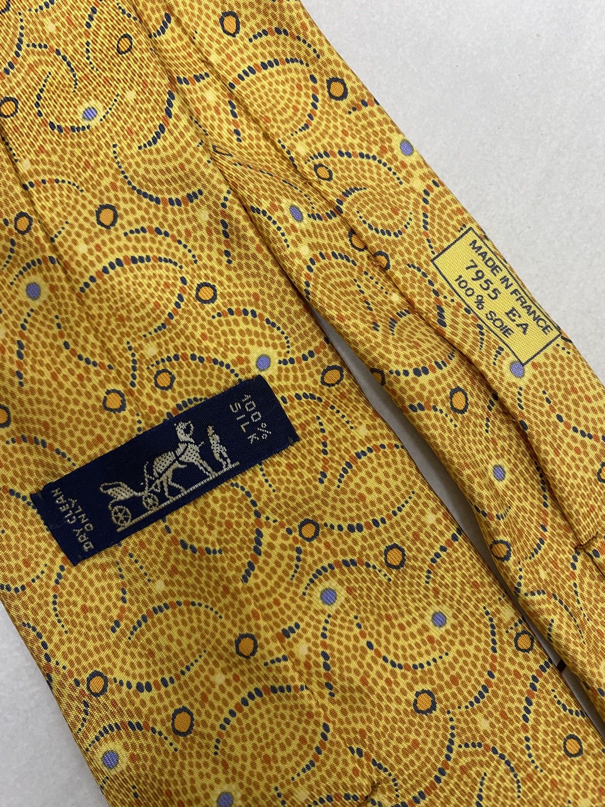 Designer × Hermes × Vintage Yellow HERMES Neck Tie Size ONE SIZE - 2 Thumbnail