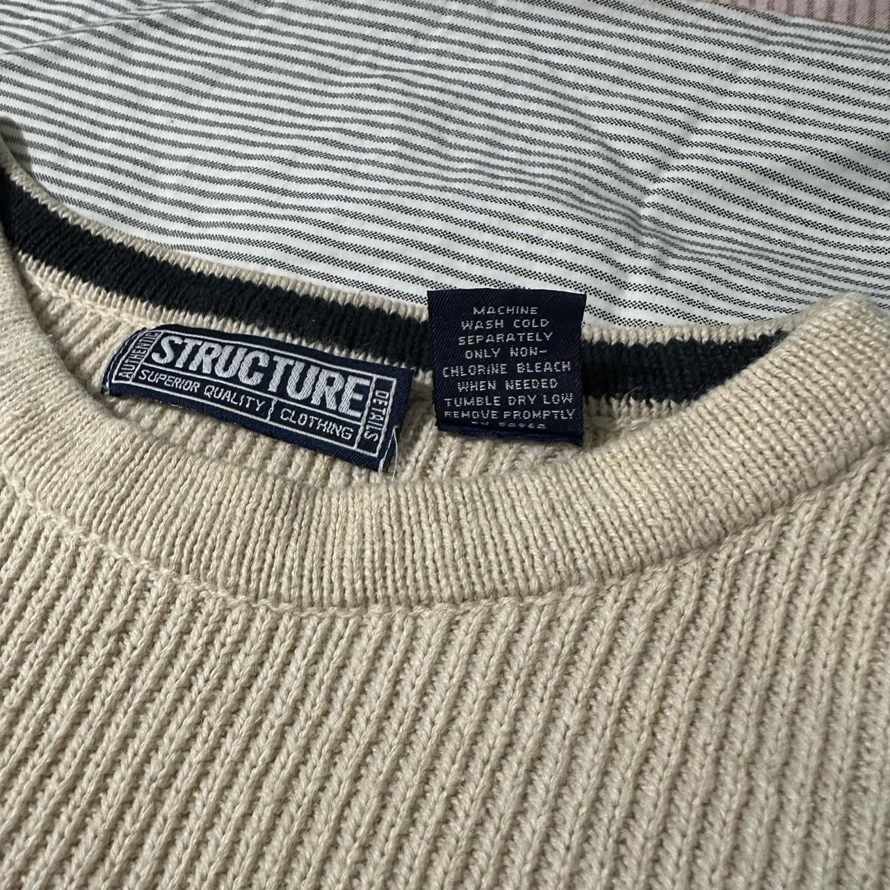 Structure × Vintage VTG 90s Structure wrap around center stripe sweater Size US L / EU 52-54 / 3 - 5 Thumbnail
