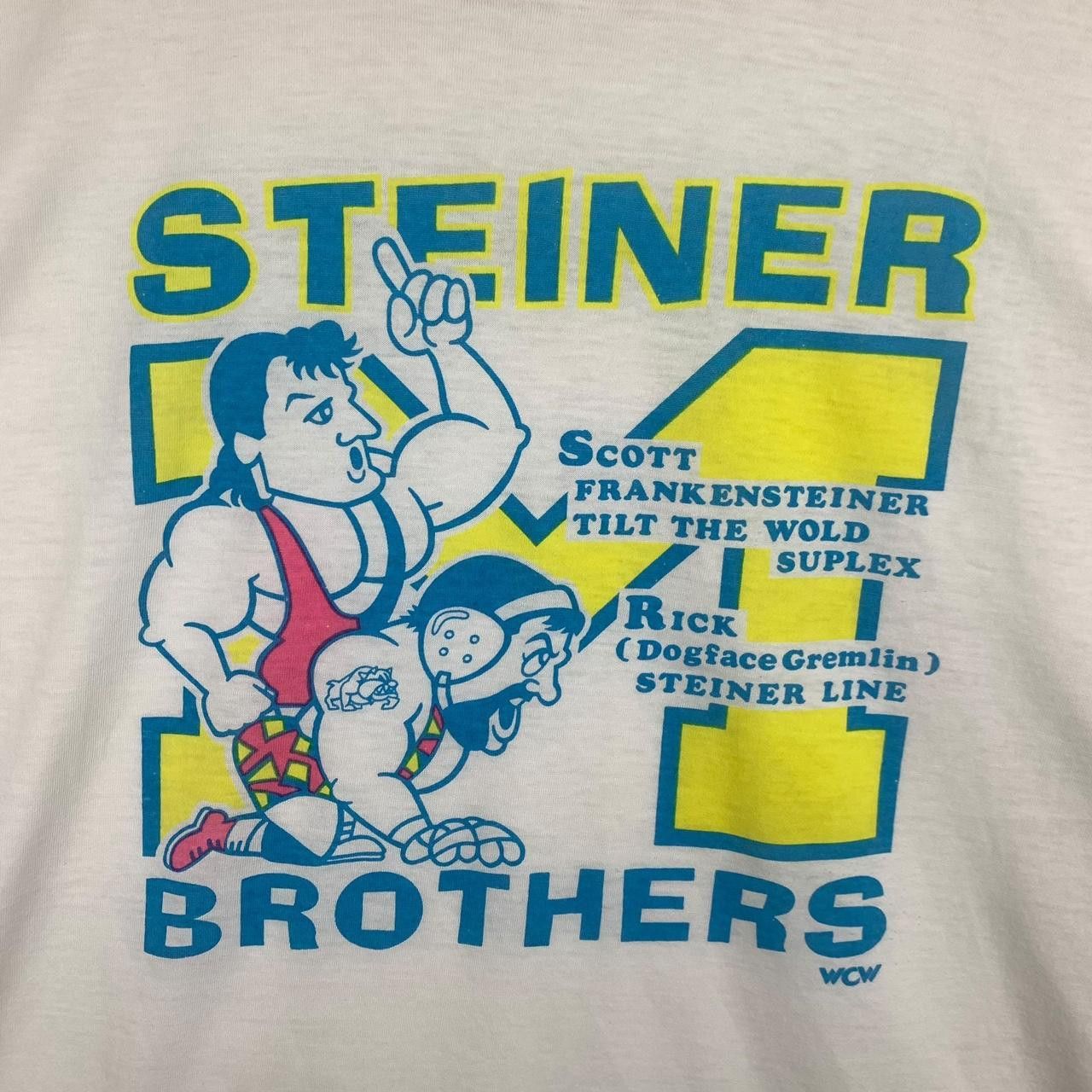 Vintage Vintage 80’ STEINER BROTHERS WCW Wrestling Tee Shirt Top Size US M / EU 48-50 / 2 - 3 Thumbnail