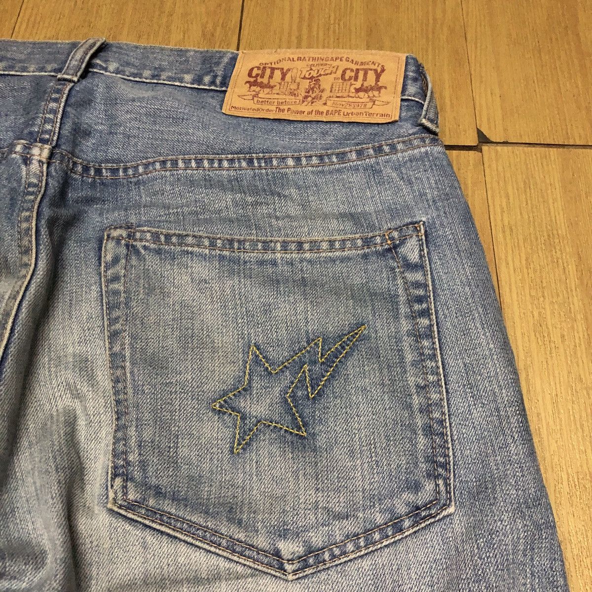 Bape OG Bapesta Denim Jeans Size US 34 / EU 50 - 4 Thumbnail