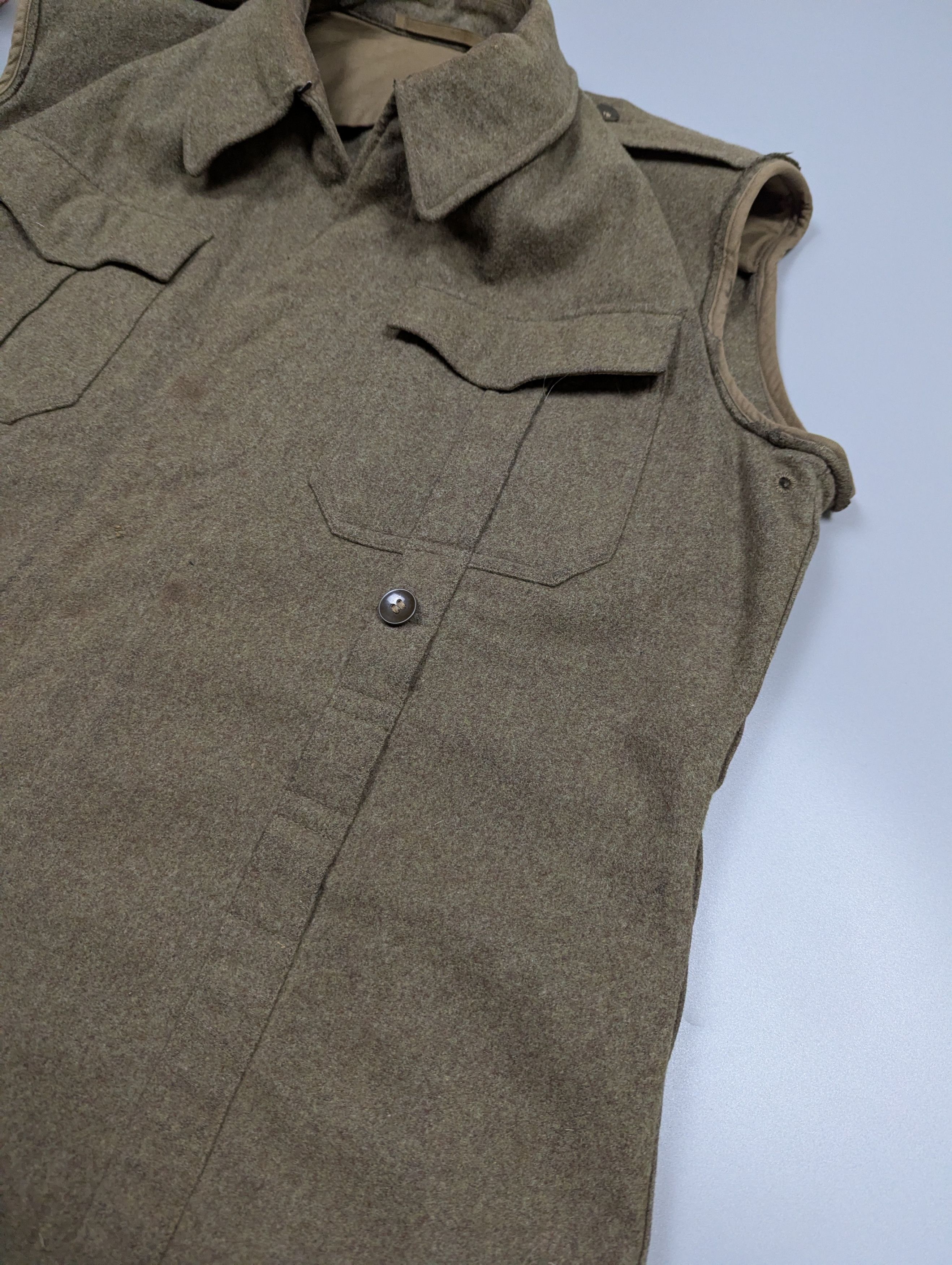 Vintage VTG 1960 Military German Wool Army Vest / Sleeveless Jacket Size US M / EU 48-50 / 2 - 7 Thumbnail