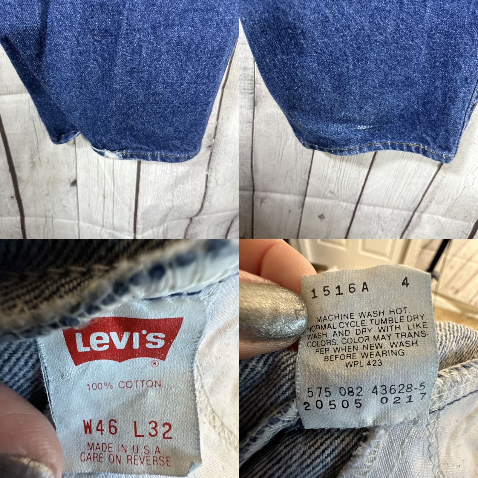 Levi's VINTAGE Levi’s 505 Jeans Mens 46x32 Regular Fit Straight Denim Orange Tab 80s Retro Hipster USA Cowboys College Rock Size US 30 / EU 46 - 8 Thumbnail