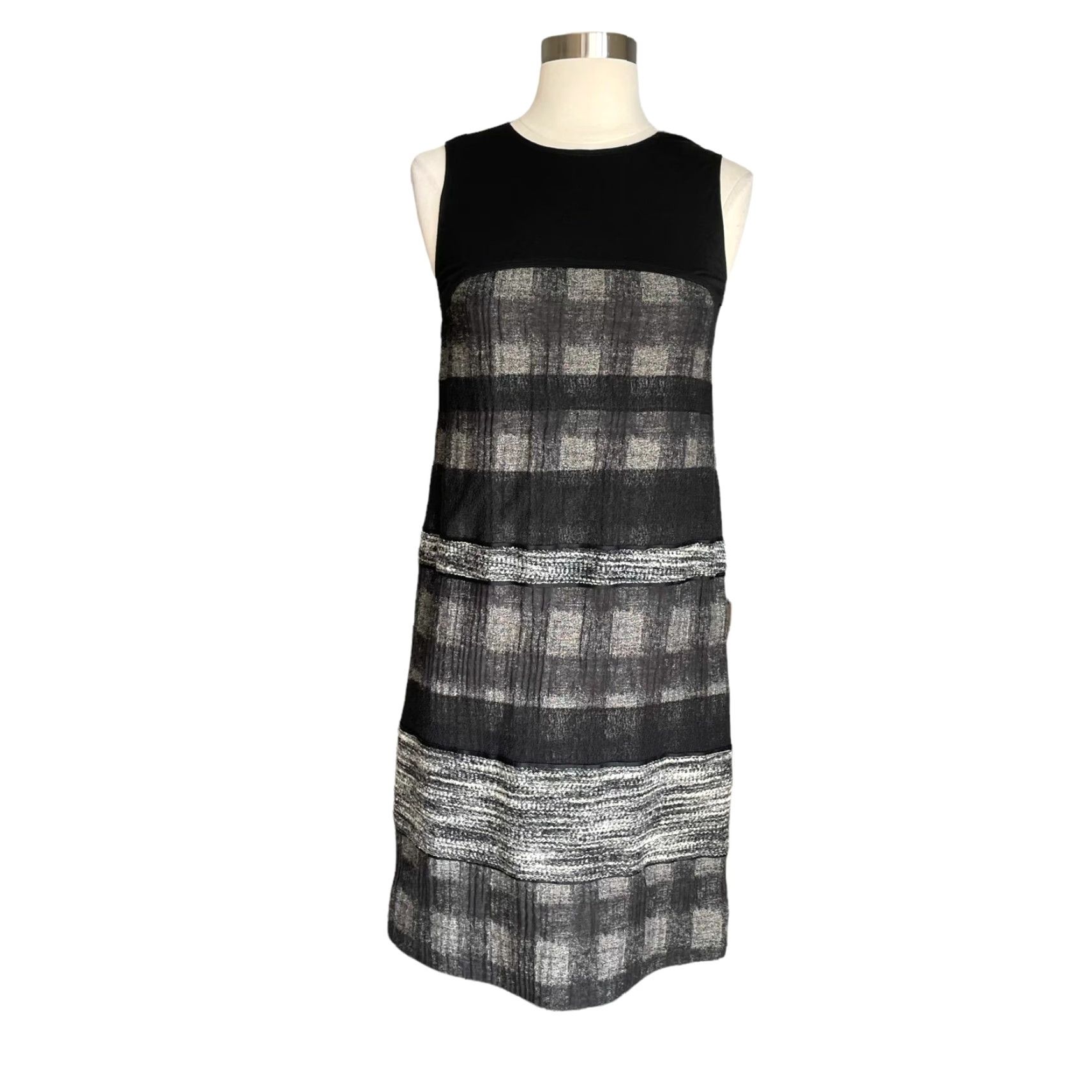 Vintage I'M Isola Marras Knit Wool Blend Black Grey Shift Dress XS Womens Dress A-Line Shift Wool Blend Knit Sleeveless Pullover Casual Short 37 1/4" Black XS Size XS / US 0-2 / IT 36-38 - 2 Thumbnail