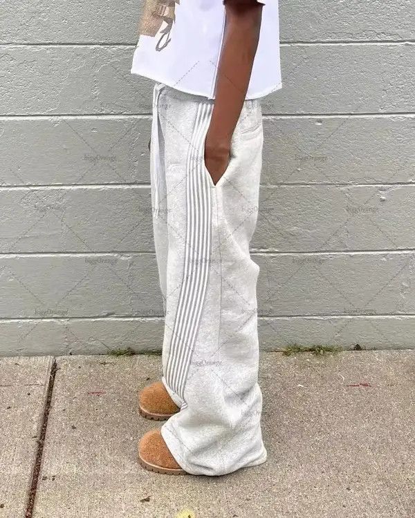 VIBE Hip Hop Elastic Waist Stripes Embroidery Baggy Sweatpants Size US 34 / EU 50 - 2 Thumbnail