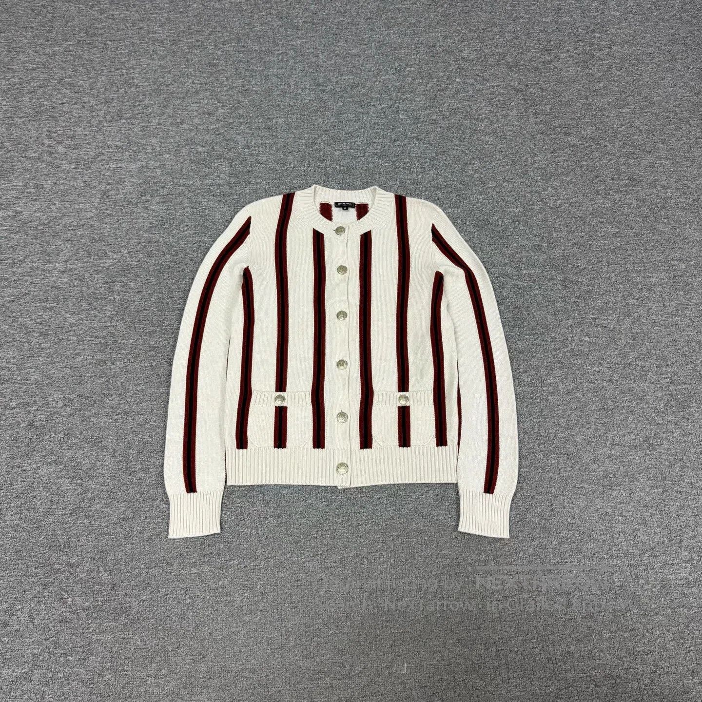 Chanel Chanel Vertical stripes; Knit cardigan| Size M / US 6-8 / IT 42-44 - 1 Thumbnail