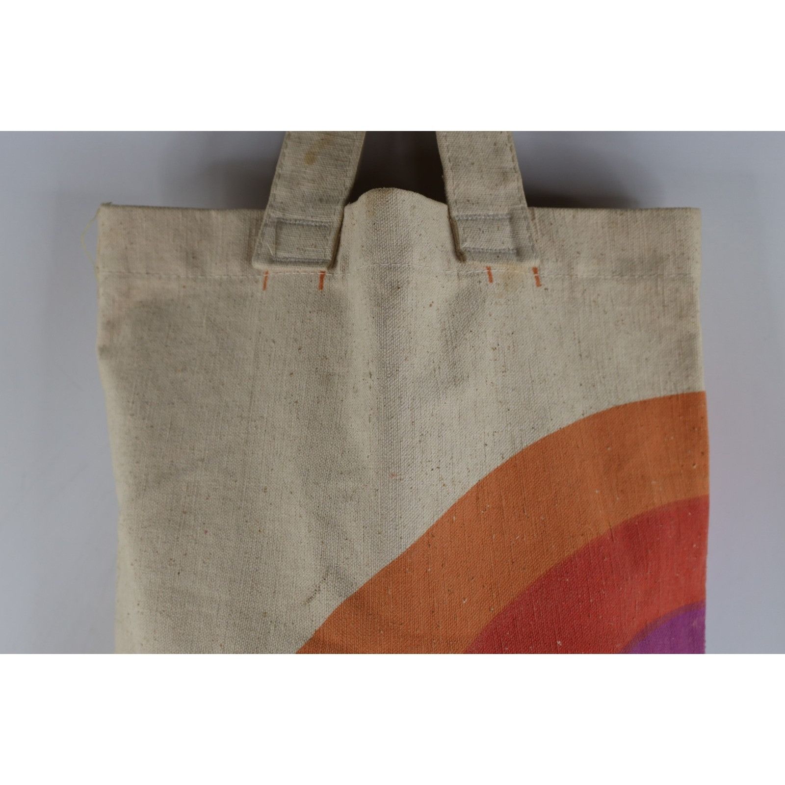 Vintage Vintage 70s Streetwear Boho Chic Rainbow Canvas Tote Bag Size ONE SIZE - 3 Thumbnail