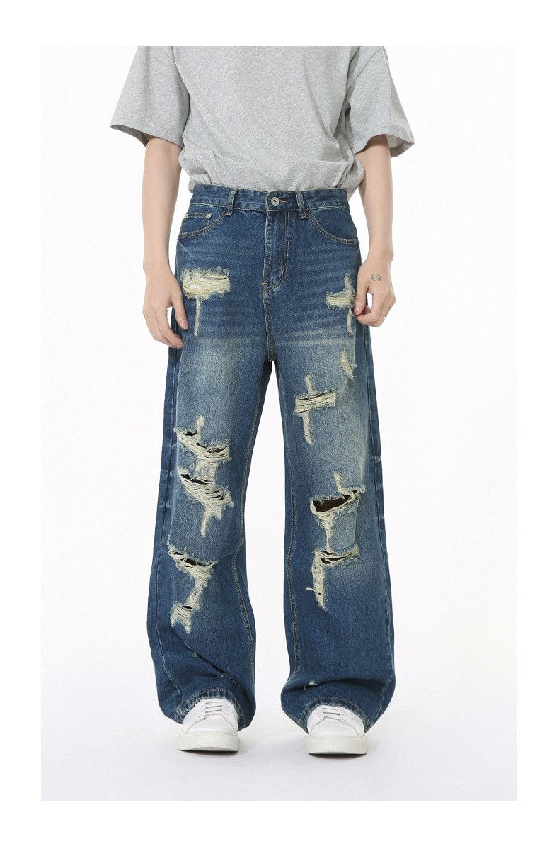 Vintage Men's distressed heavy-duty street straightripped jeans Size US 32 / EU 48 - 1 Thumbnail