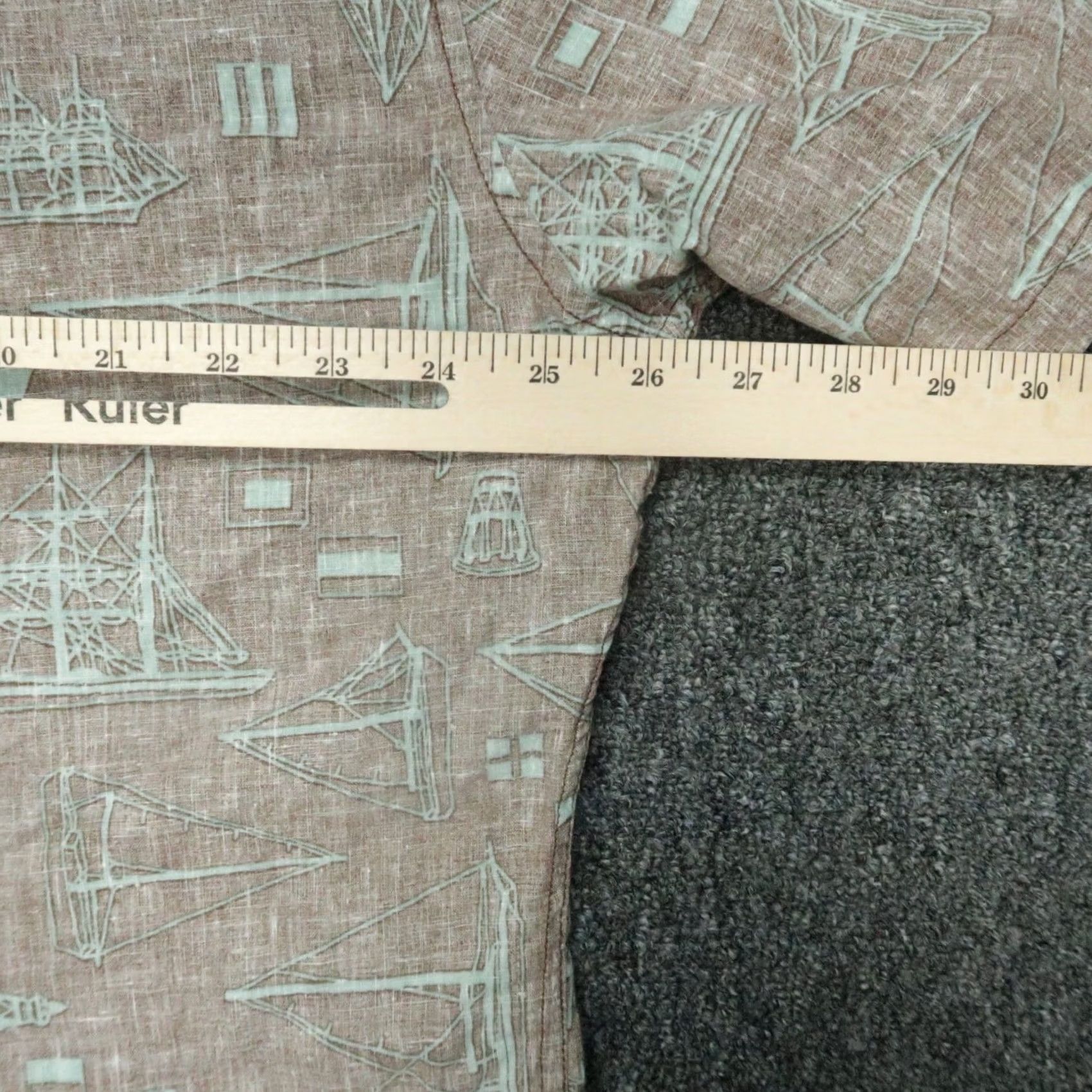 Reyn Spooner VINTAGE Reyn Spooner Shirt Mens 2XL Brown Hawaiian Inside Out Linen Cotton Sailing Geometric Short Sleeve Button-Up Collared All Seasons Lightweight Size US XXL / EU 58 / 5 - 6 Thumbnail