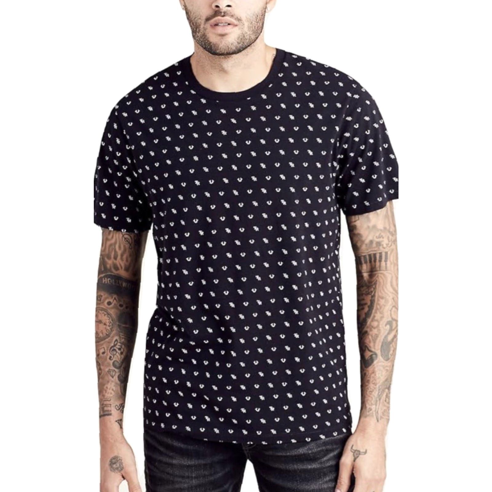True Religion VINTAGE True Religion All Over Print Monogram Black Short Sleeve Crewneck T-Shirt XXL Men Size US XXL / EU 58 / 5 - 2 Thumbnail