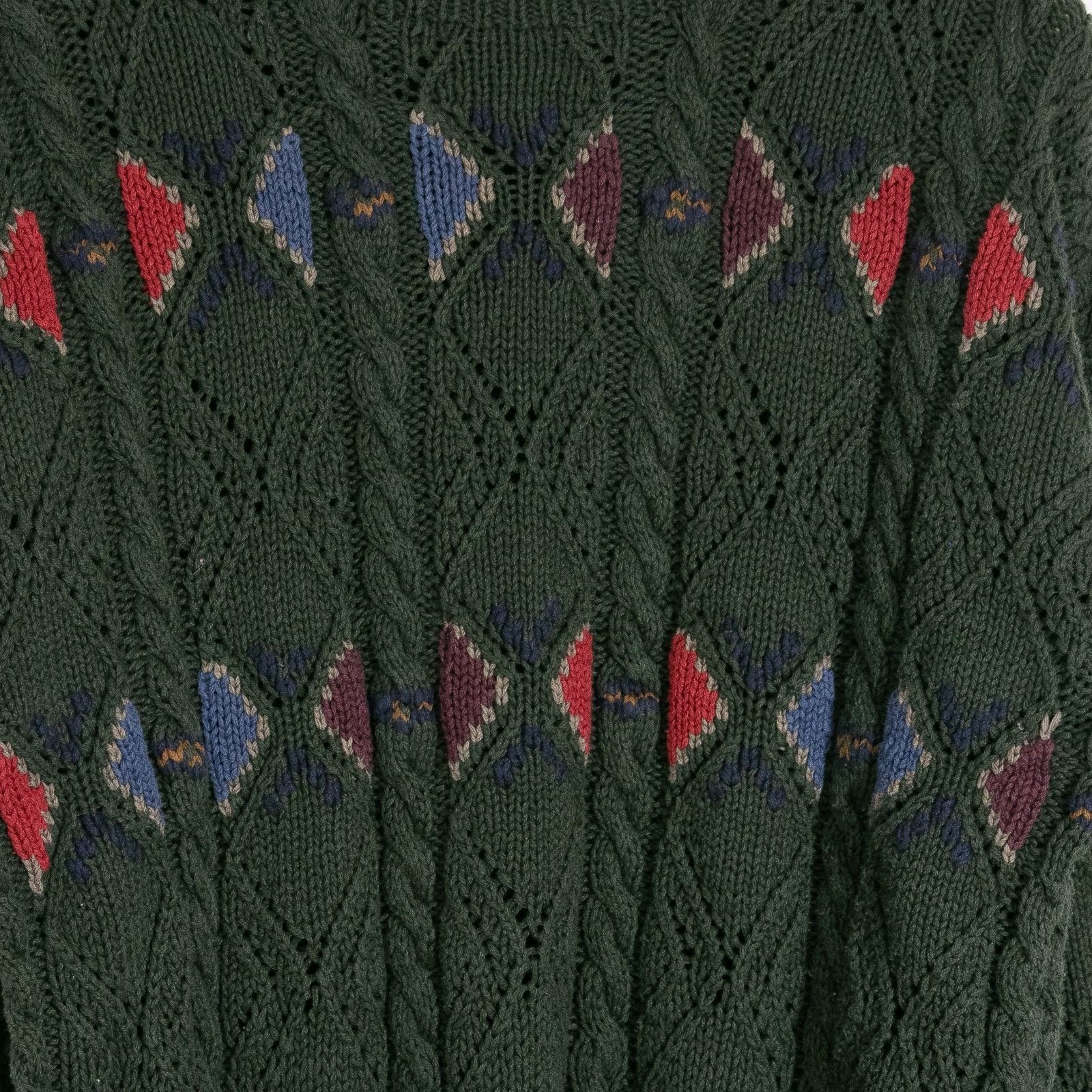 Vintage Vintage 90s Cable Knit Cotton Sweater Mens Large - Retro Size US L / EU 52-54 / 3 - 3 Thumbnail