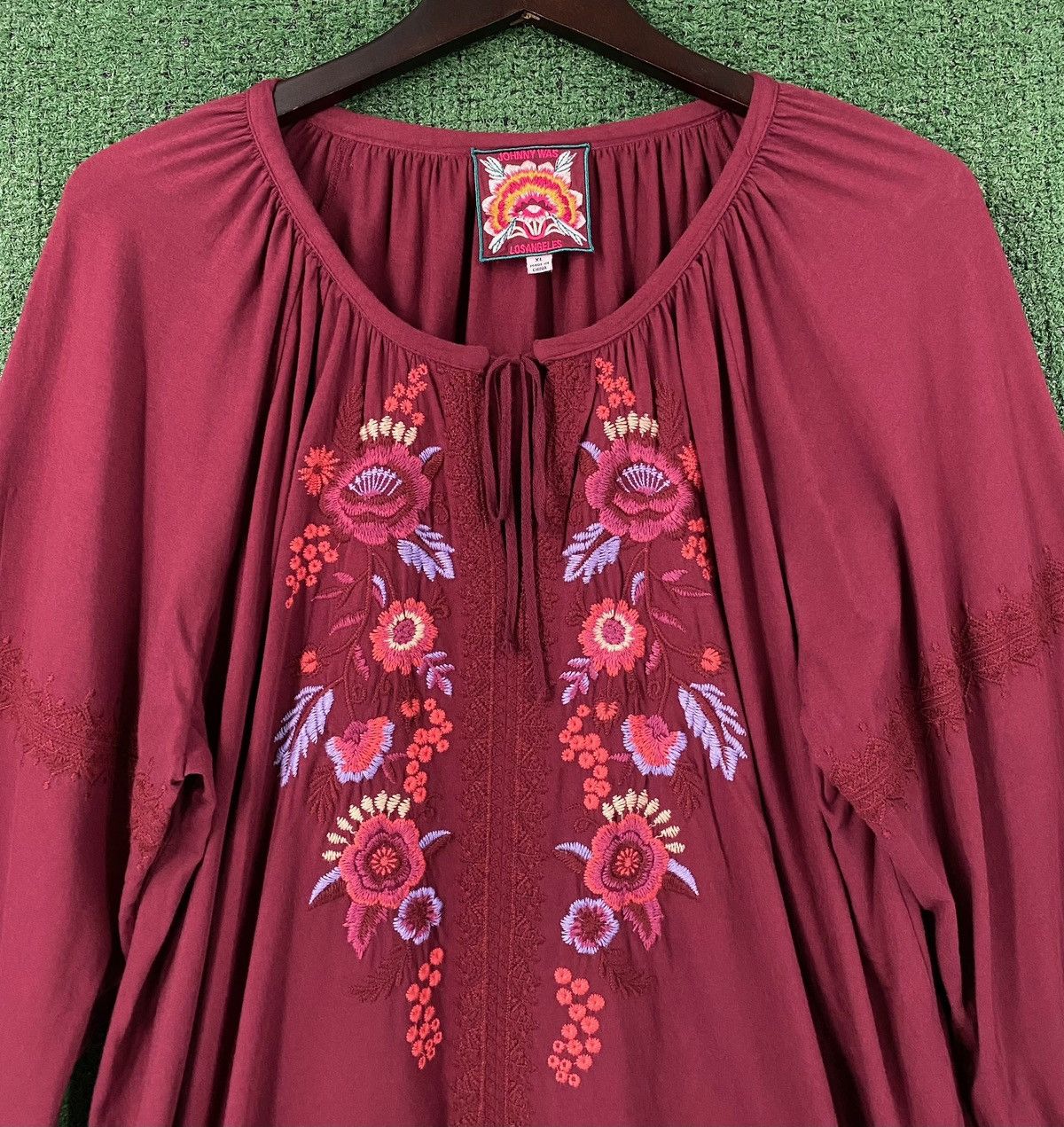 Johnny Was Marcella Embroidered Floral Tunic Blouse XL