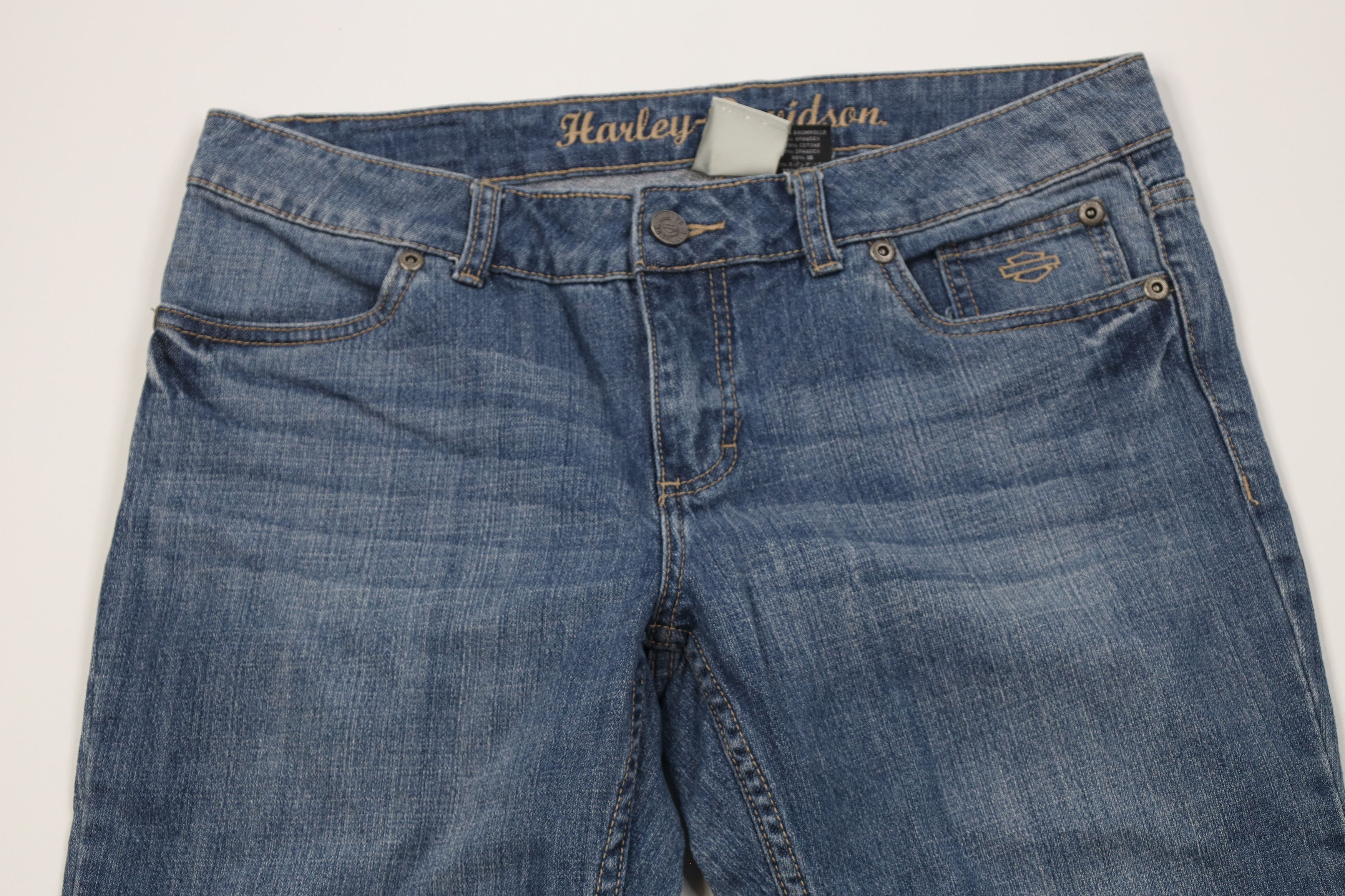 Harley Davidson Vintage Y2K Harley Davidson Flared Wide Leg Jeans Blue Size 32" / US 10 / IT 46 - 2 Thumbnail
