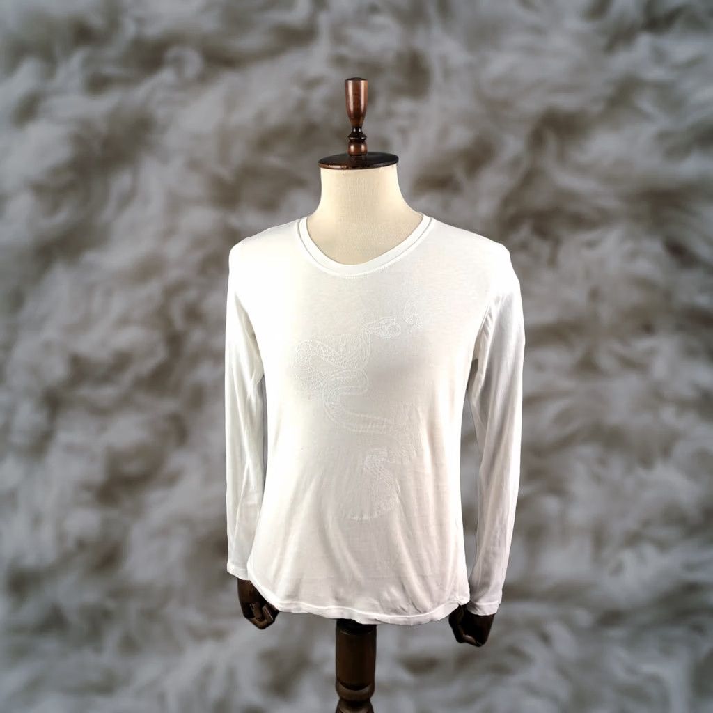 Zadig & Voltaire Zadig & Voltaire Lightweight T-Shirt Cotton Men White Printed Shirt Regular Crewneck Long Sleeve Shirt Printed Size US M / EU 48-50 / 2 - 1 Thumbnail