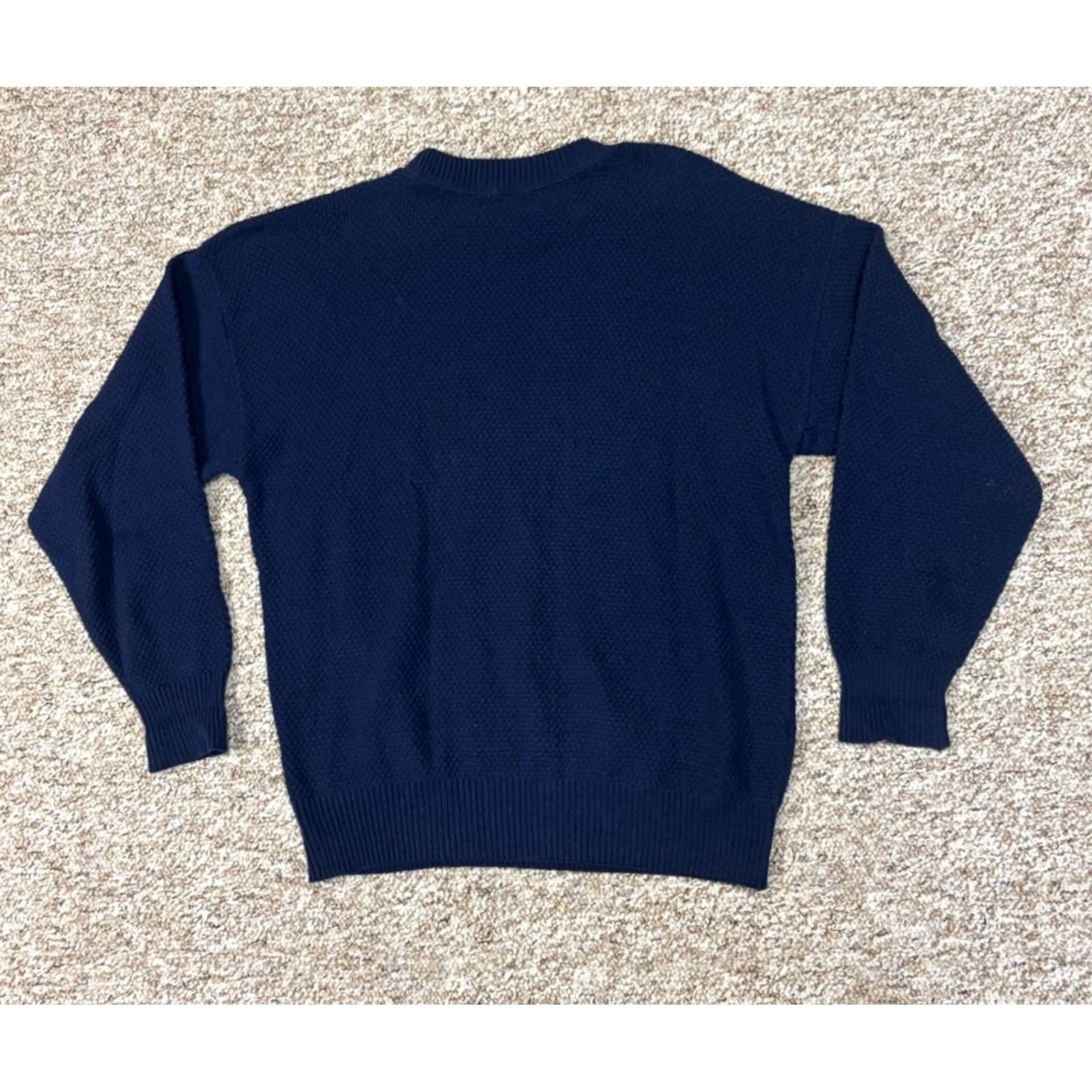 Vintage VINTAGE Par Four Sweater Navy Blue Retro Golf Mens Size M Pullover Knit Cotton Ramie Hand Wash Only USA Made Size US M / EU 48-50 / 2 - 7 Thumbnail