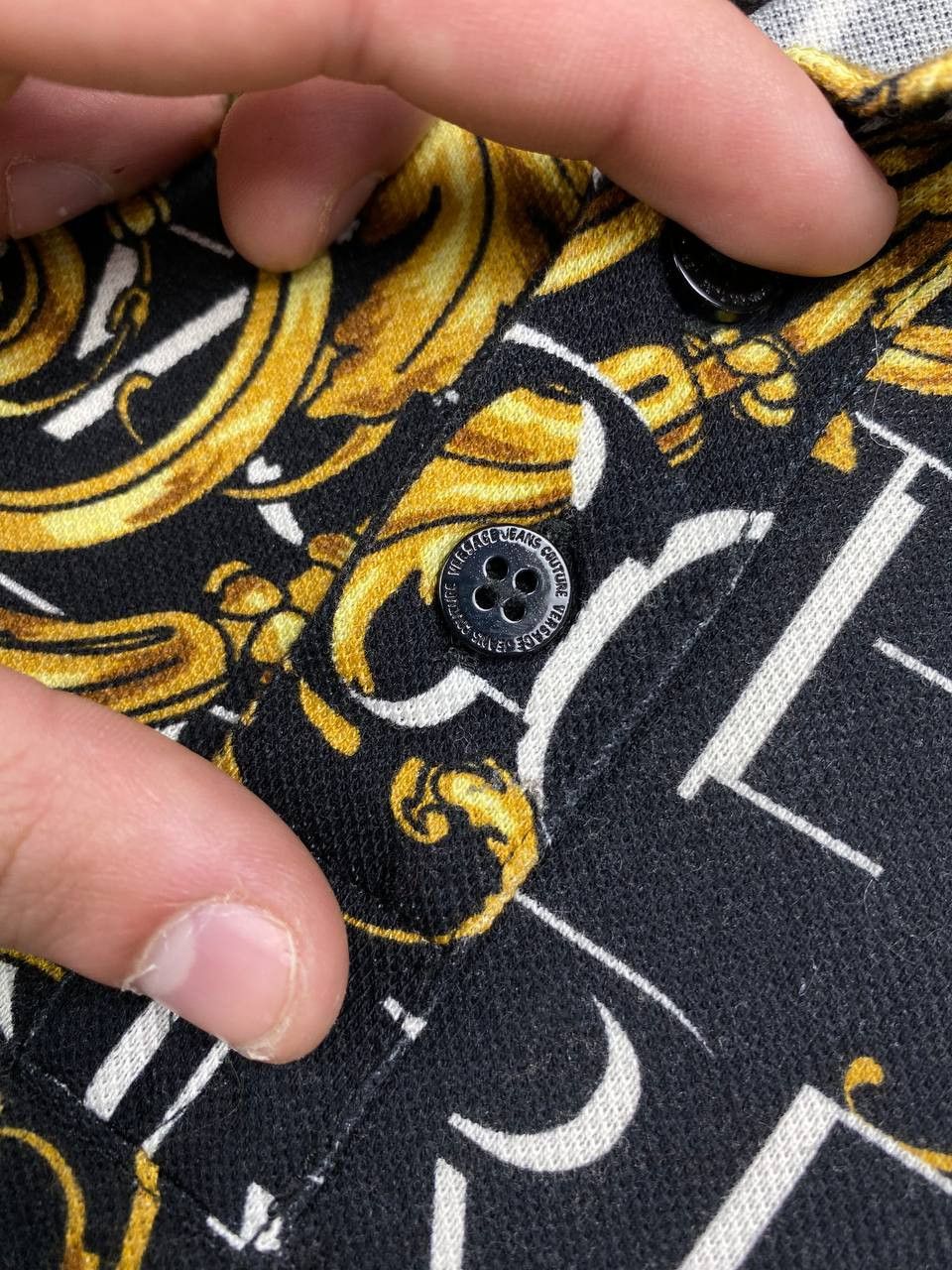 Versace Versace Jeans Couture All Over Baroque Polo Shirt Men Size L Size US L / EU 52-54 / 3 - 6 Thumbnail