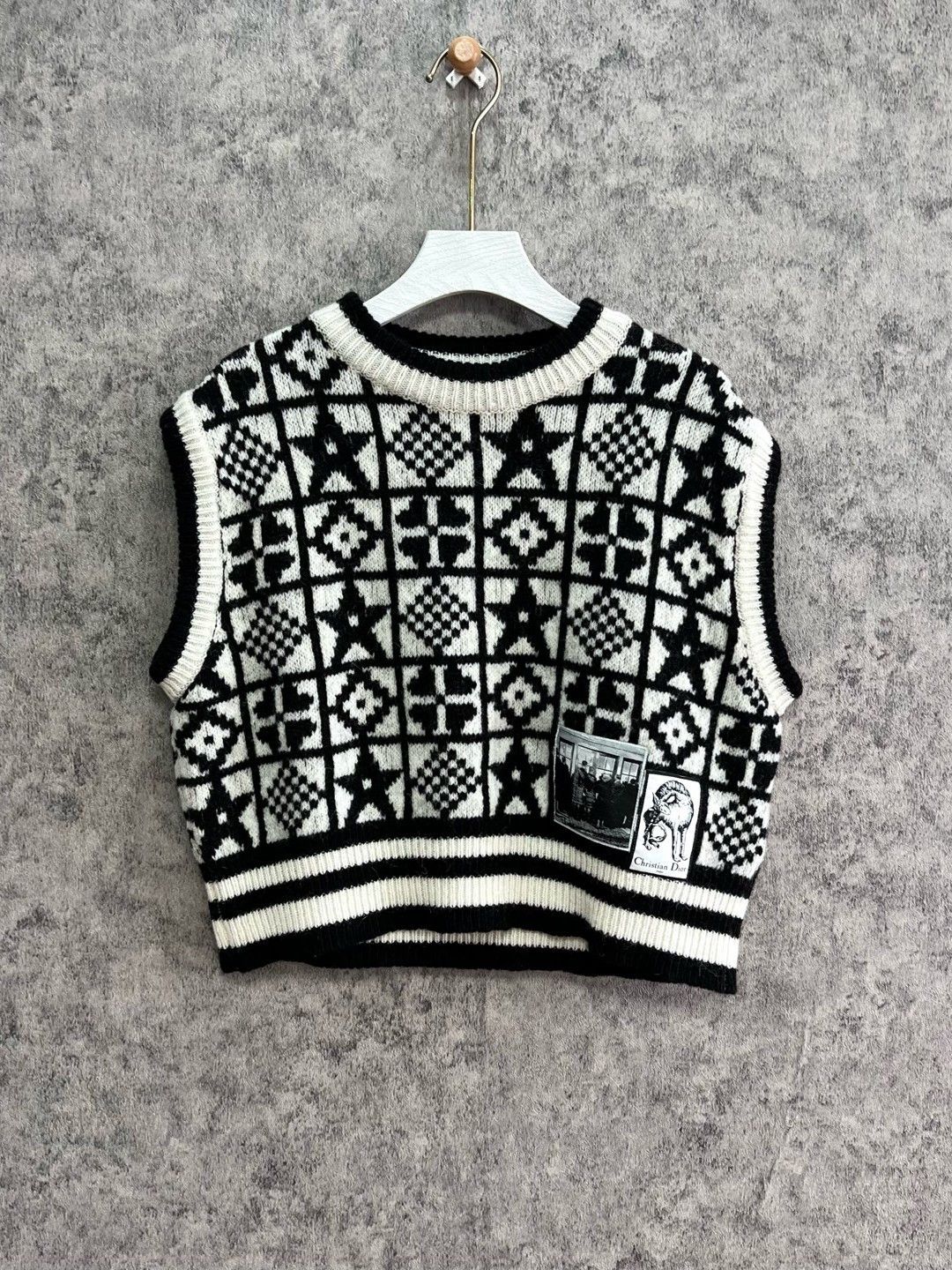 Dior Dior Star Pattern Knit Vest Size 36 Size XS / US 0-2 / IT 36-38 - 1 Thumbnail