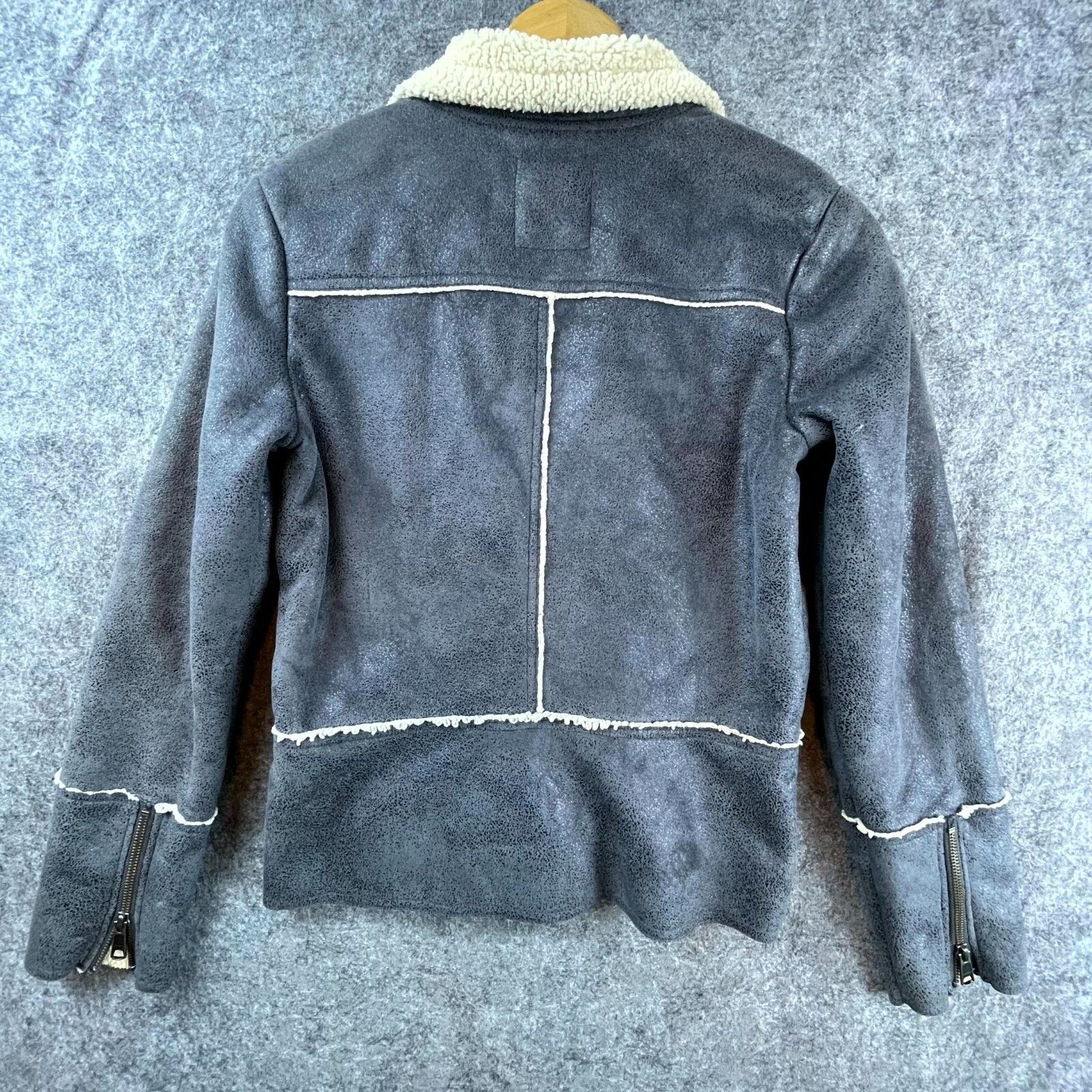 Prana prAna Esme Jacket Womens XS Sherpa Faux Suede Moto Shearling Size XS / US 0-2 / IT 36-38 - 2 Thumbnail