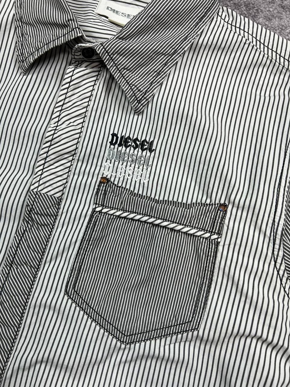 Diesel Vintage Diesel Big Logo Shirt Button Ups Avant Garde Size US XXL / EU 58 / 5 - 4 Thumbnail