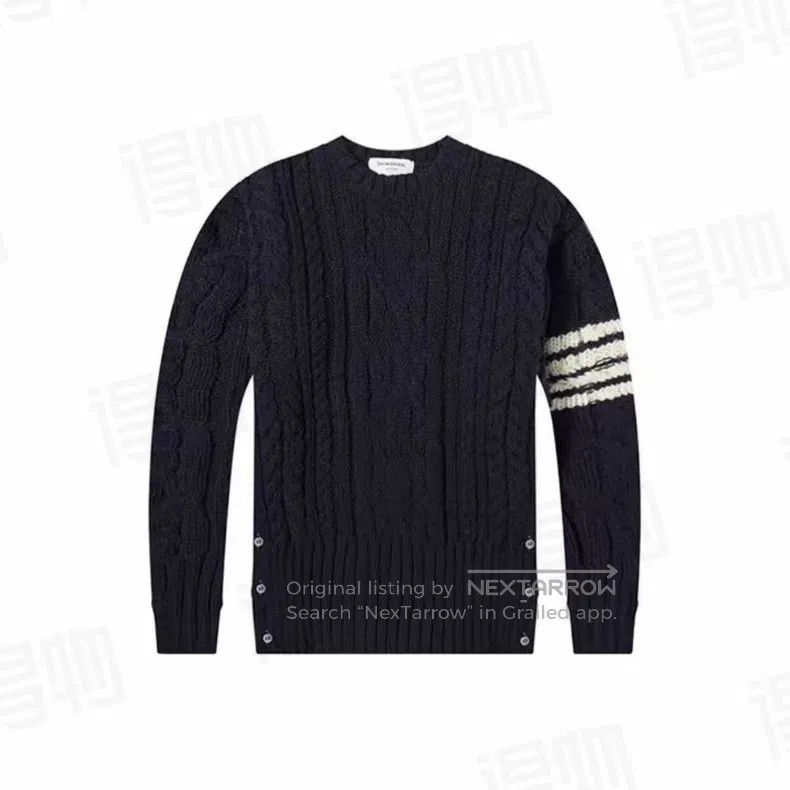 Thom Browne Thom Browne Coarse Knit Round Neck Mohair Sweater, Dark Bl Size US M / EU 48-50 / 2 - 7 Thumbnail