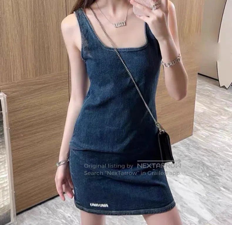 Miu Miu Miu Miu 36 Spring and summer denim dress Size S / US 4 / IT 40 - 9 Thumbnail