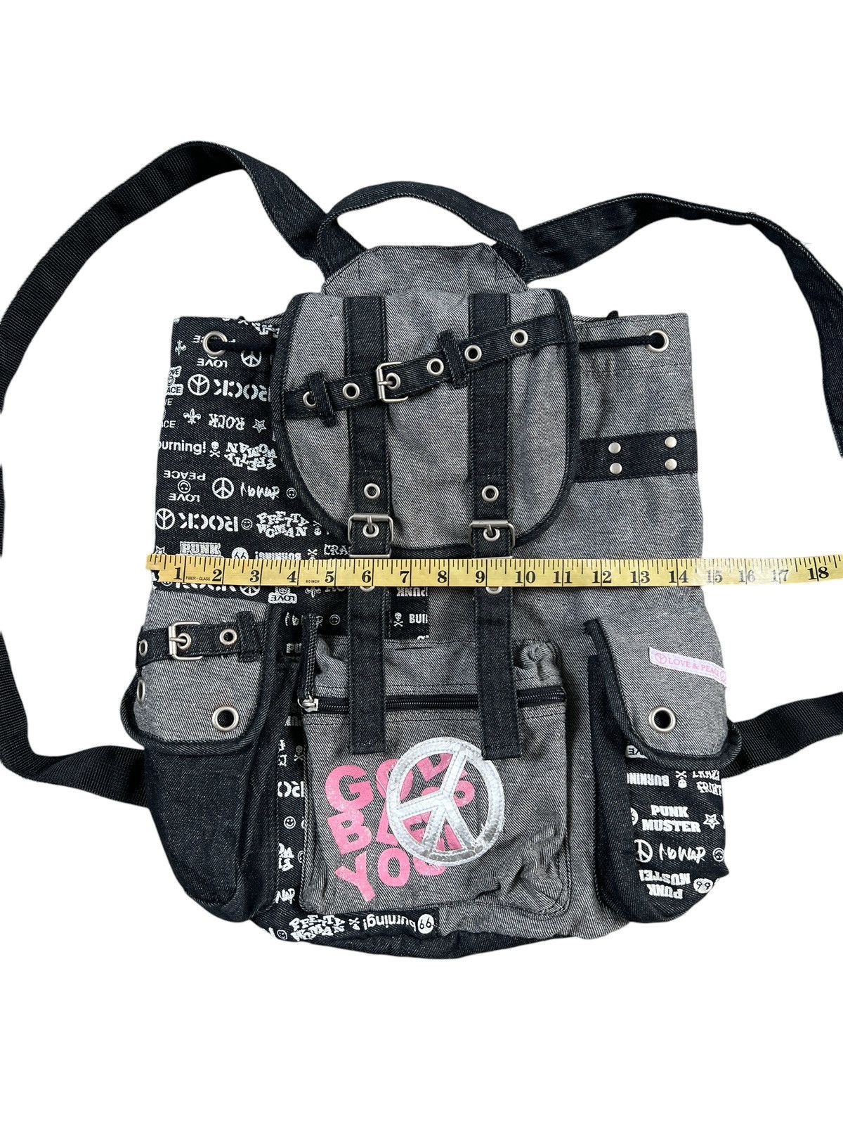Japanese Brand Love & Peace 🇯🇵 Bondage Punk Tanker Backpack Size ONE SIZE - 11 Thumbnail
