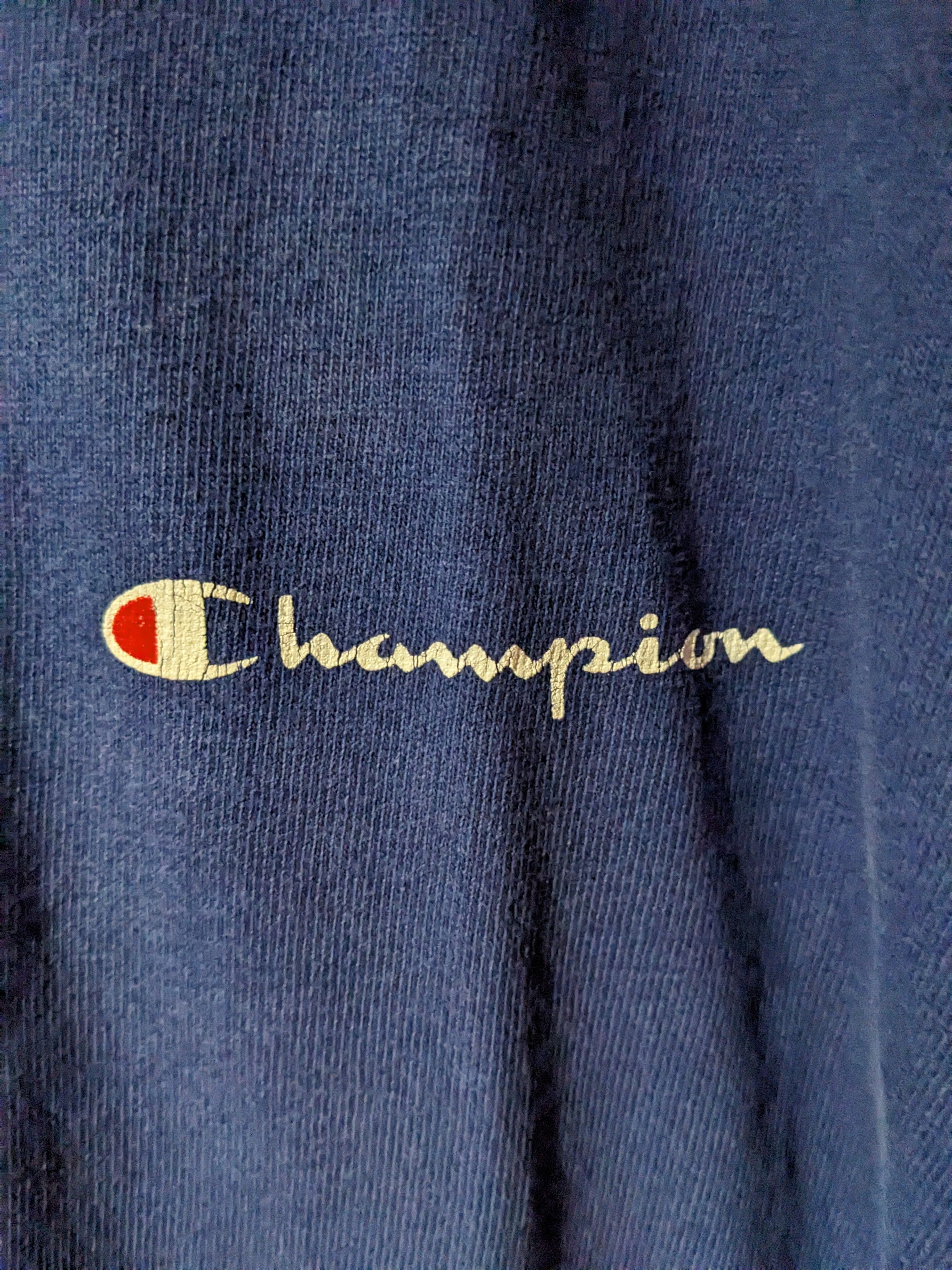 Champion × Vintage Vintage 90s Champion Logo Essential Blue X-Large T-Shirt Size US XL / EU 56 / 4 - 2 Thumbnail